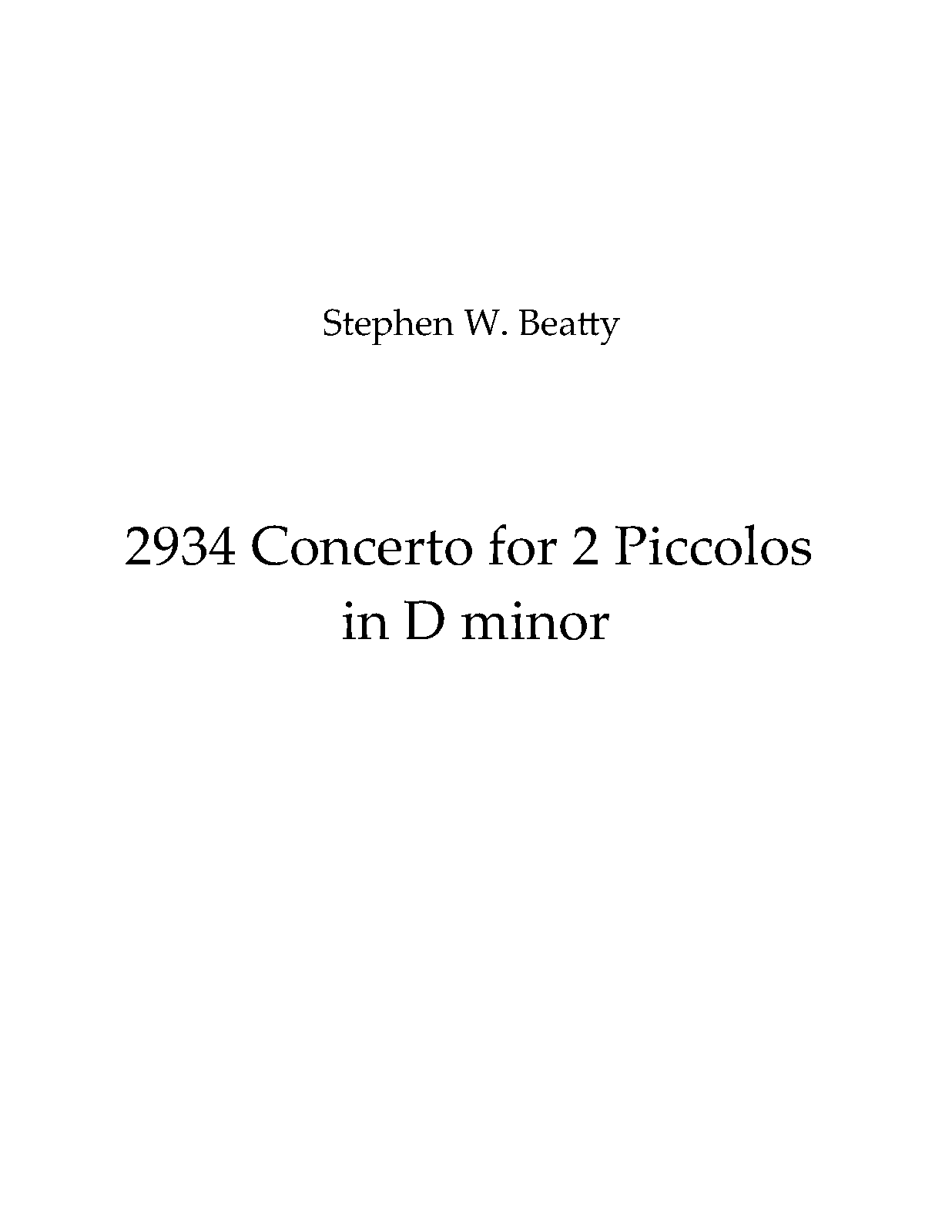Concerto for 2 Piccolos in D minor, Op.2934 (Beatty, Stephen W.) IMSLP