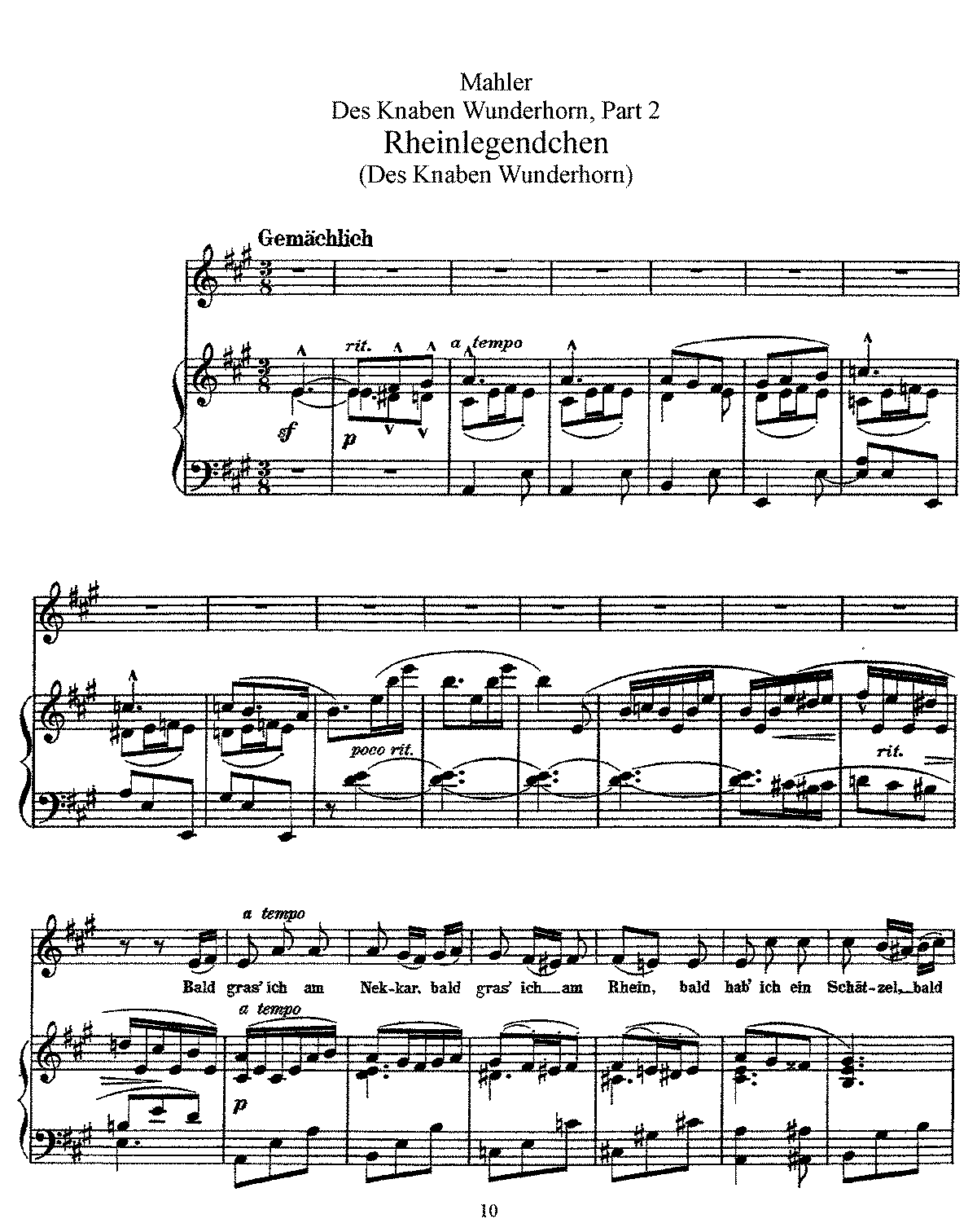 Des Knaben Wunderhorn (mahler, Gustav) - Imslp: Free Sheet Music Pdf 