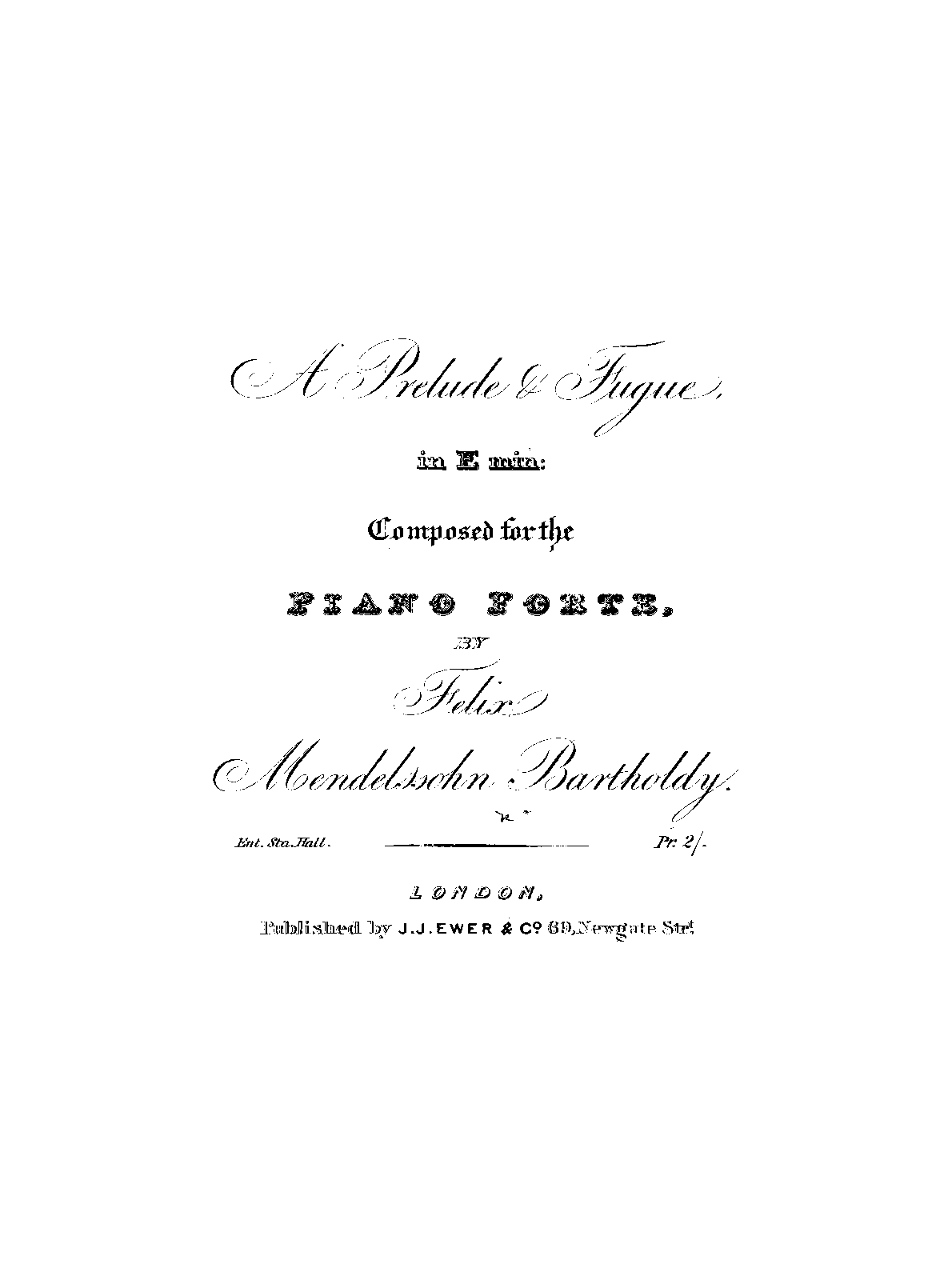 Prelude and Fugue, WoO 13