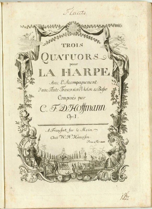 3 Quatuors pour la Harpe Avec L'Accompagnement d'une Flute Traversiere, Violon &amp; Basse