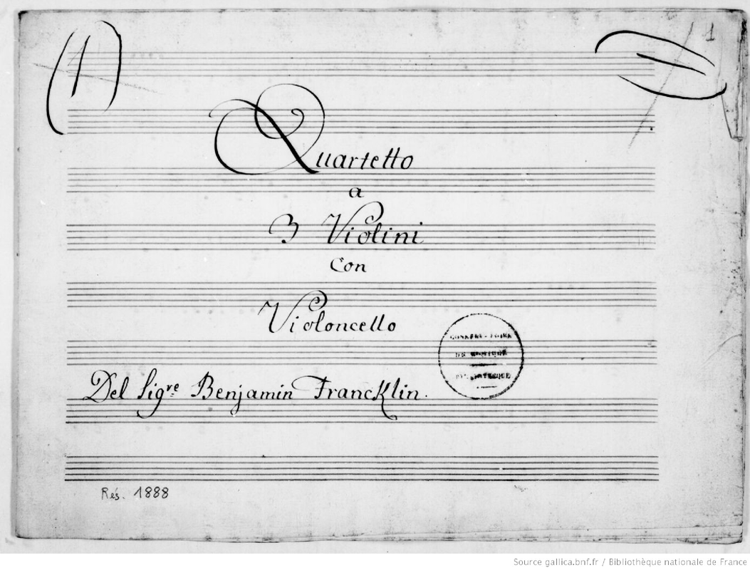 Quartet for 3 Violins and Cello (Franklin, Benjamin) IMSLP