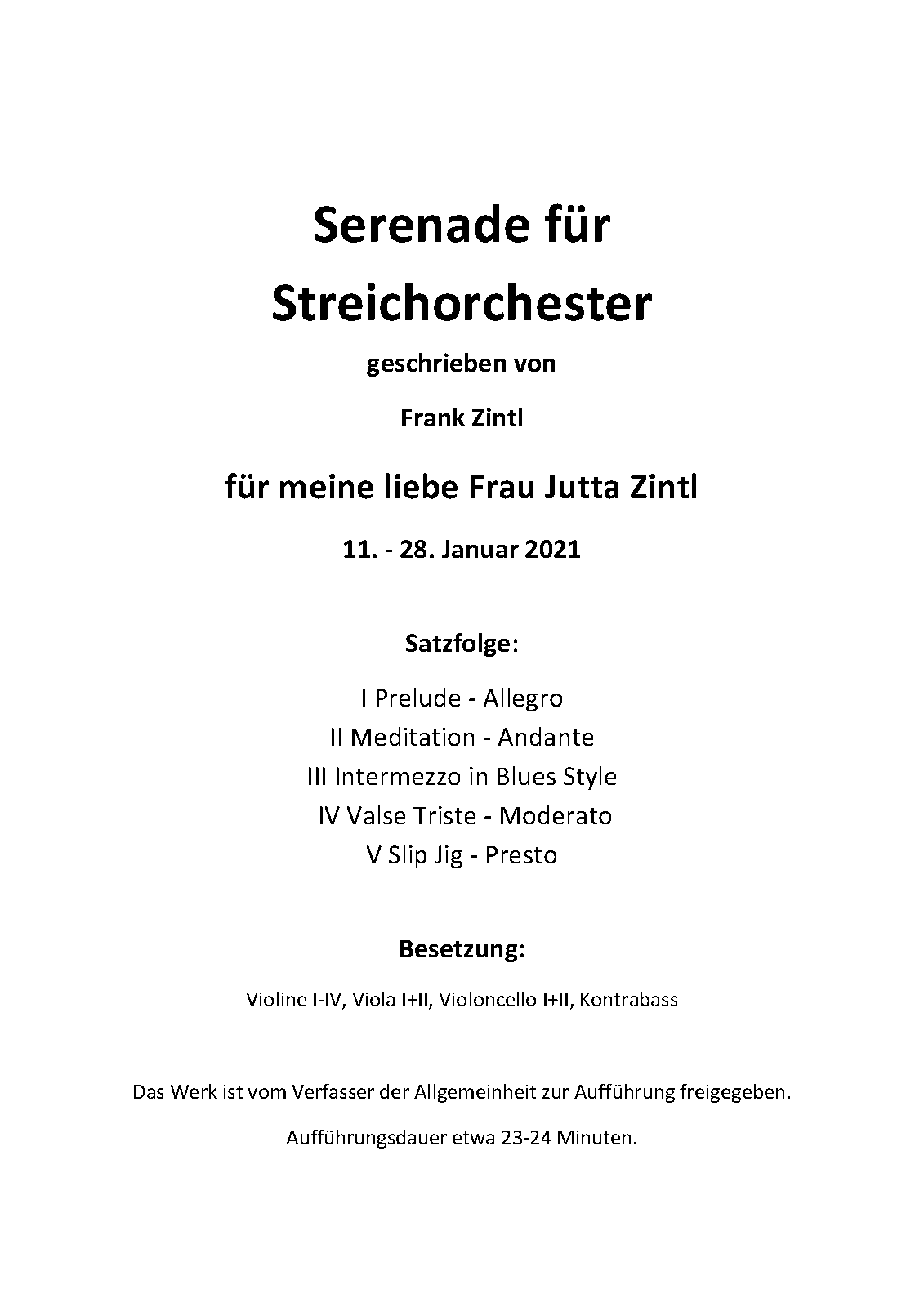 Serenade for String Orchestra (Zintl, Frank) IMSLP