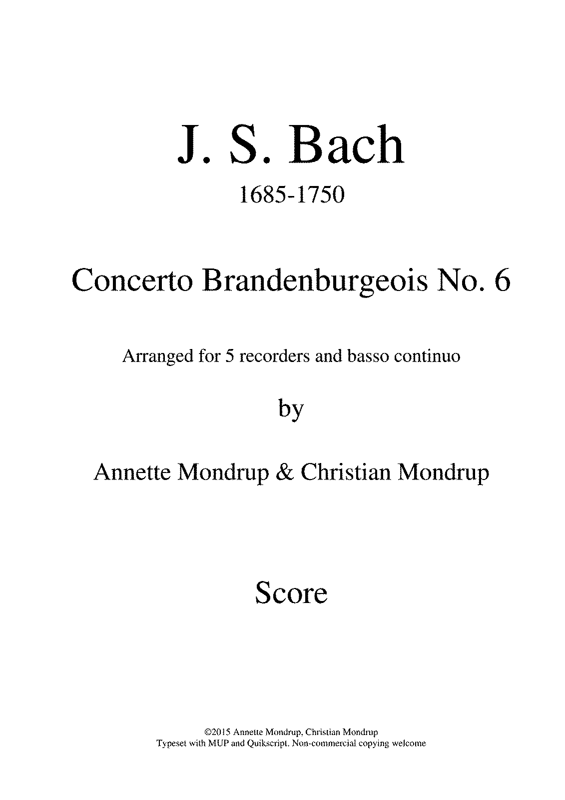 Brandenburg Concerto No.6 In B-flat Major, BWV 1051 (Bach, Johann ...