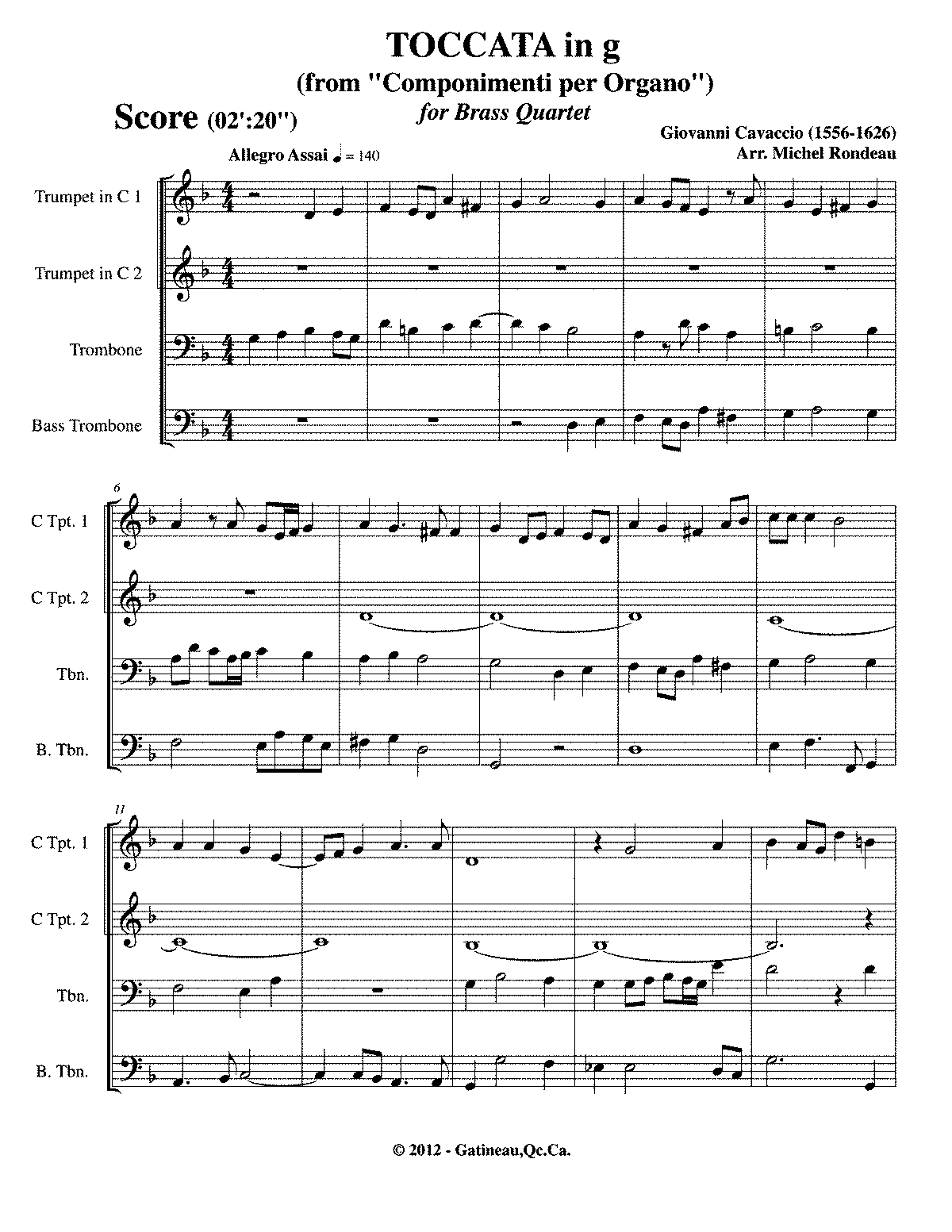 Componimenti per organo (Cavaccio, Giovanni) - IMSLP