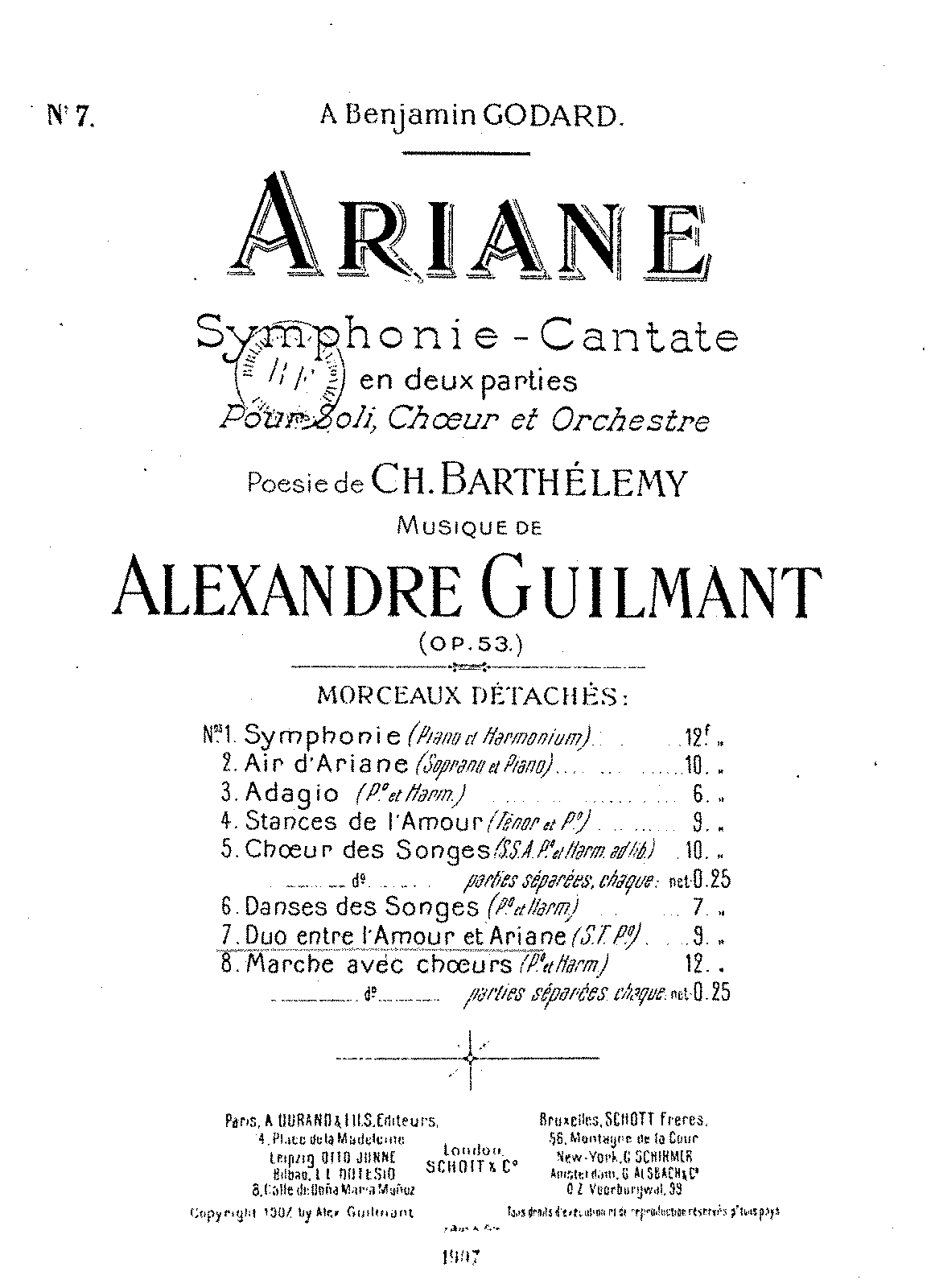 Ariane, Op.53 (Guilmant, Alexandre) - IMSLP