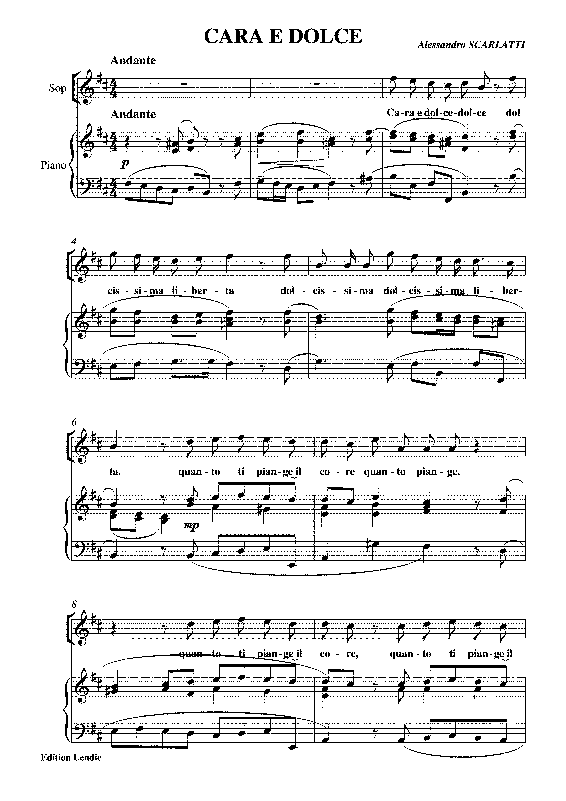 Cara e dolce (Scarlatti, Alessandro) - IMSLP