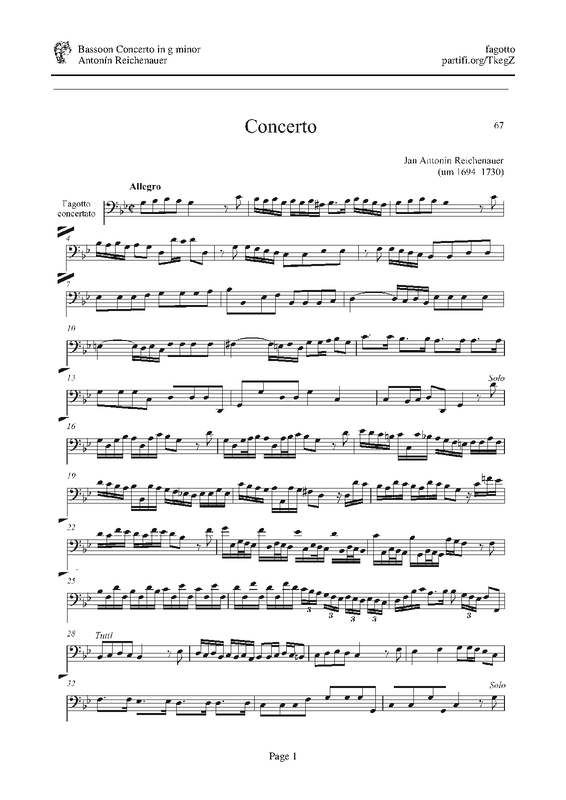 Bassoon Concerto in G minor (Reichenauer, Antonín) IMSLP
