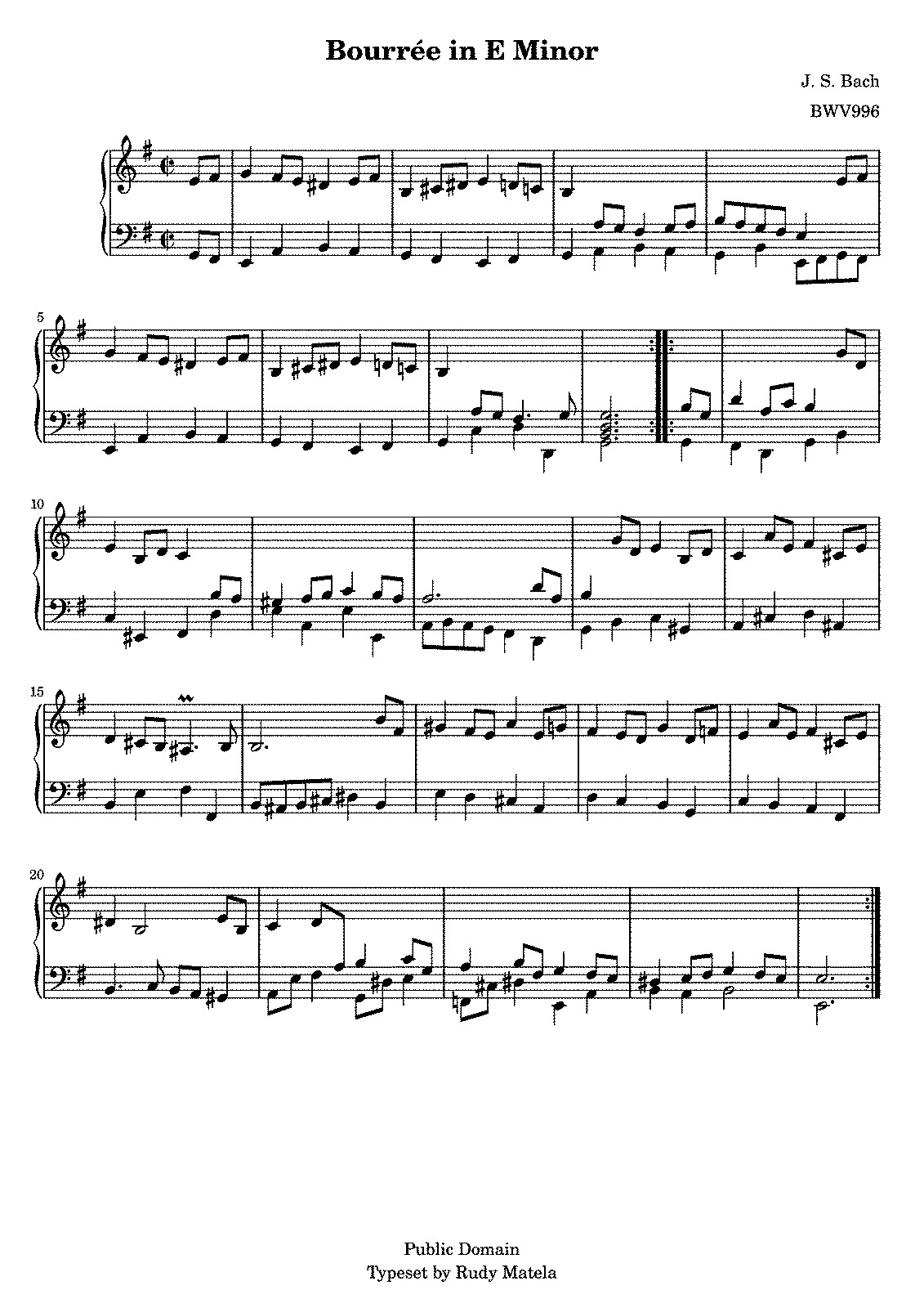 Suite in E minor, BWV 996 (Bach, Johann Sebastian) - IMSLP: Free Sheet Music PDF Download
