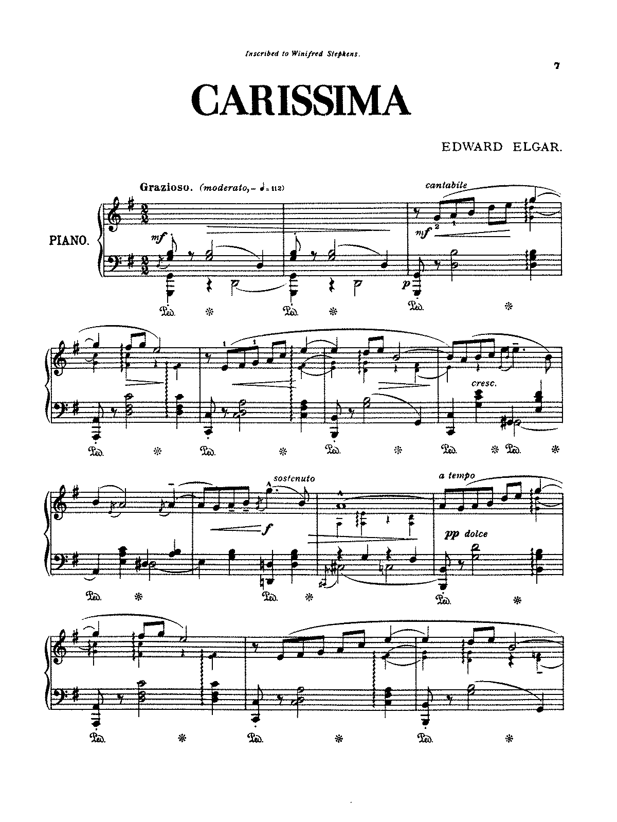 Элгар привет любви Ноты. Элгар Virelai аккомпанемент. Carissima.