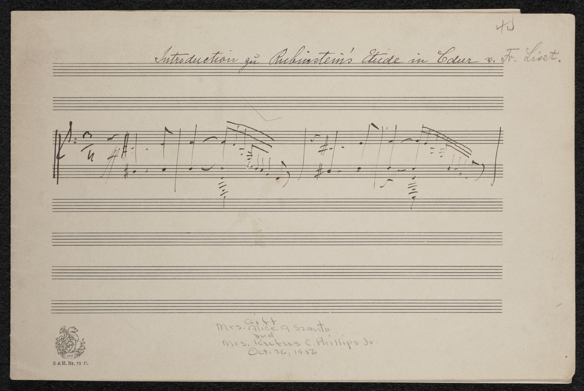 Einleitung und Coda zu Anton Rubinsteins Etude, S.554a