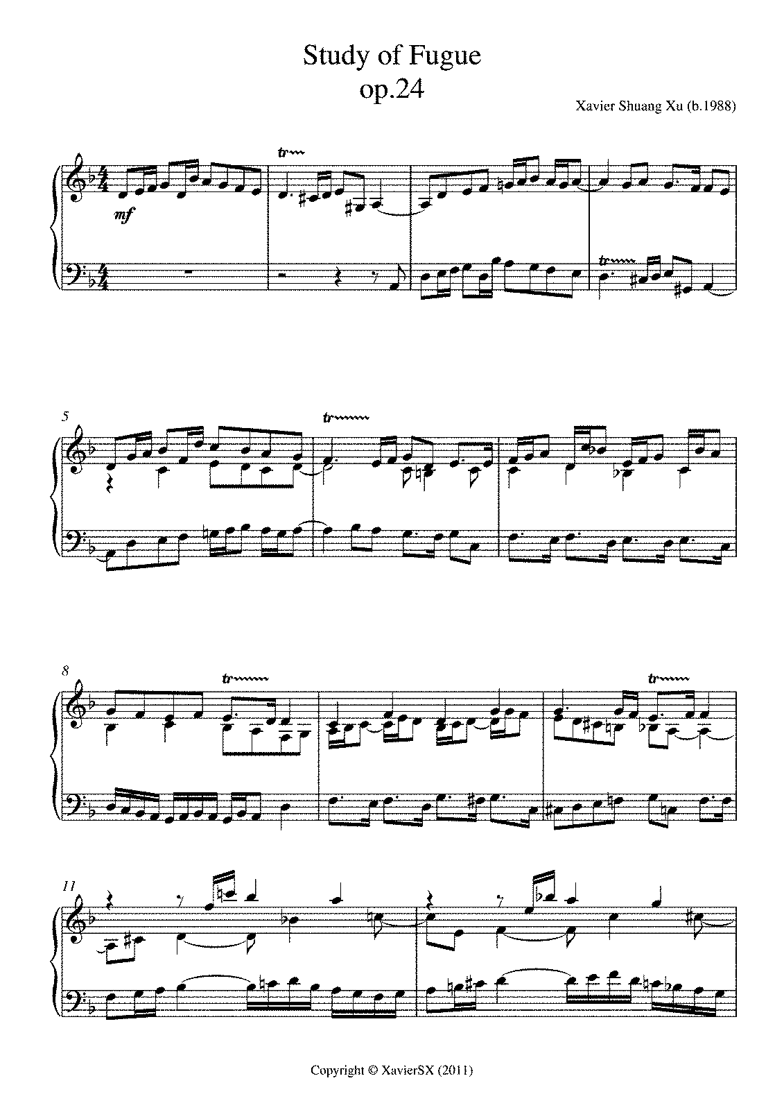 Study of Fugue, Op.24 (Xu, Xavier Shuang) - IMSLP