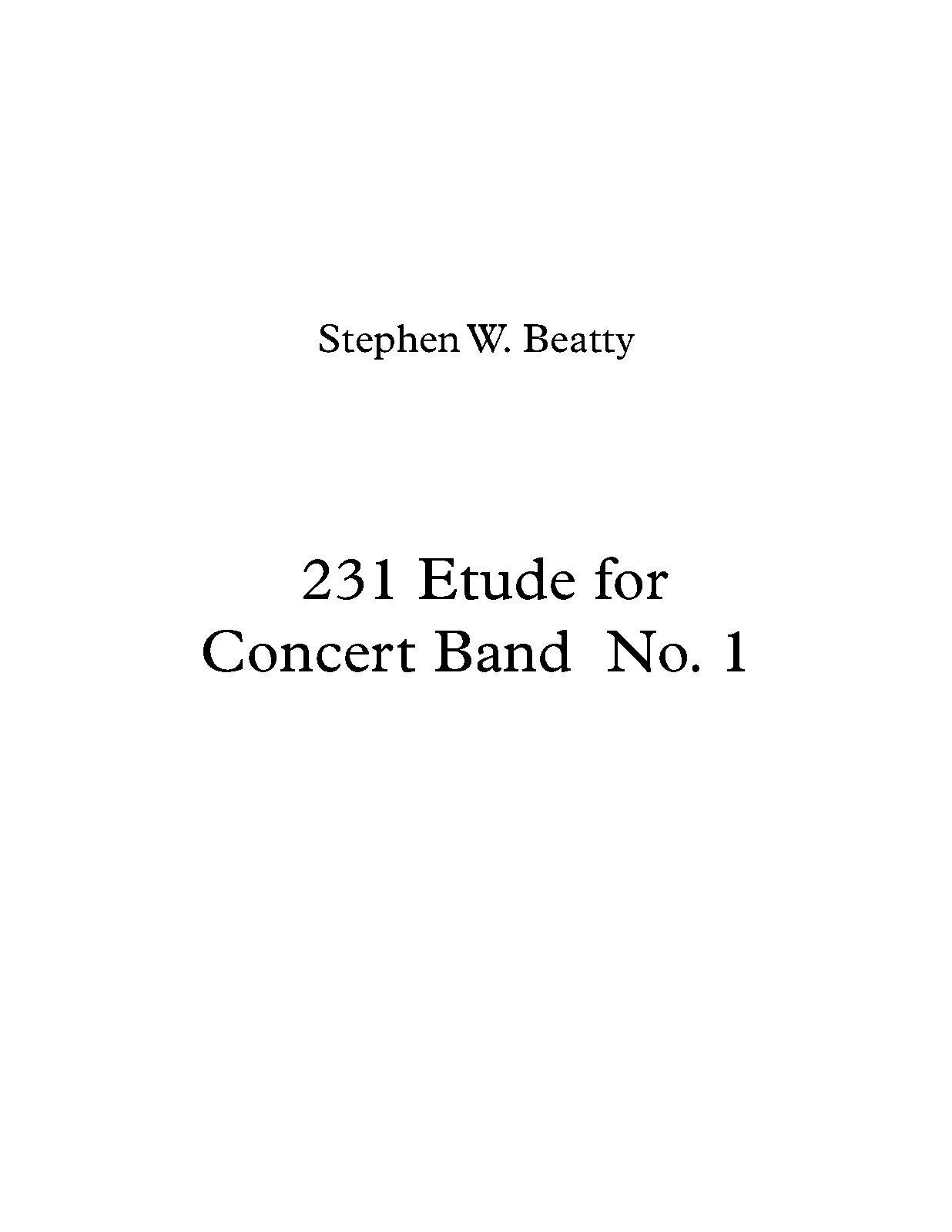Etude for Concert Band, Op.231 (Beatty, Stephen W.) IMSLP