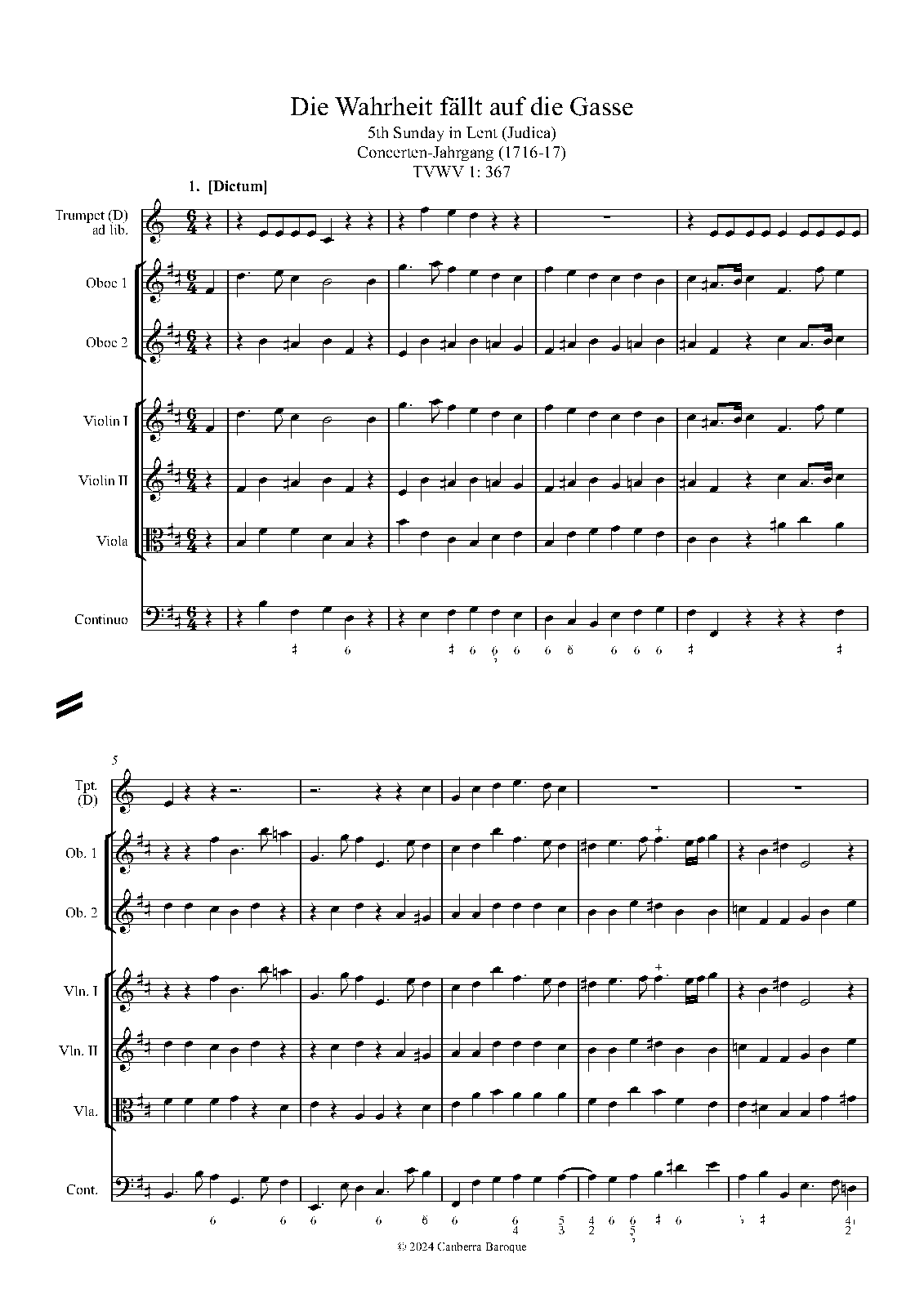 Die Wahrheit fällt auf die Gasse, TWV 1:367
