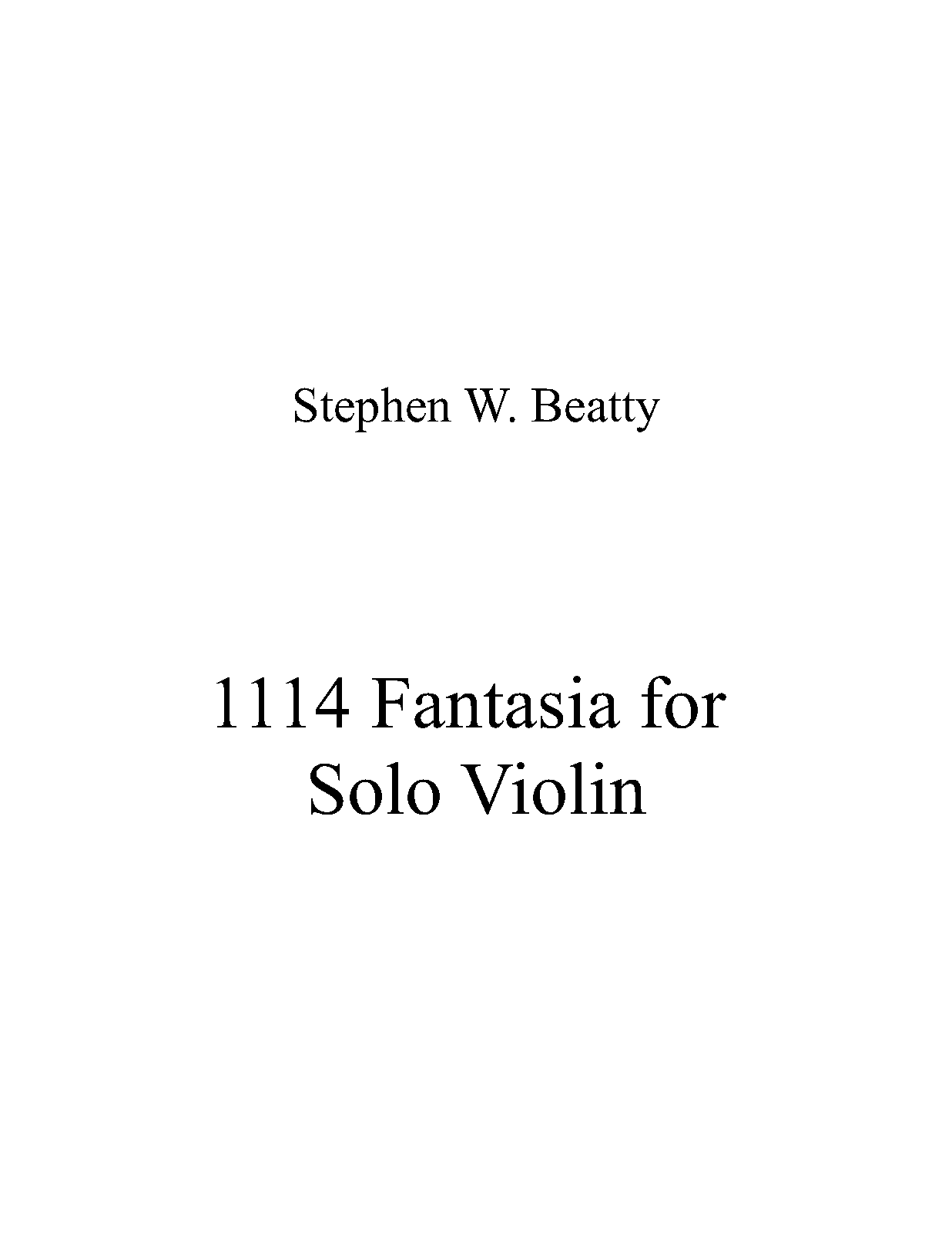 Fantasia for Violin, Op.1114 (Beatty, Stephen W.) IMSLP