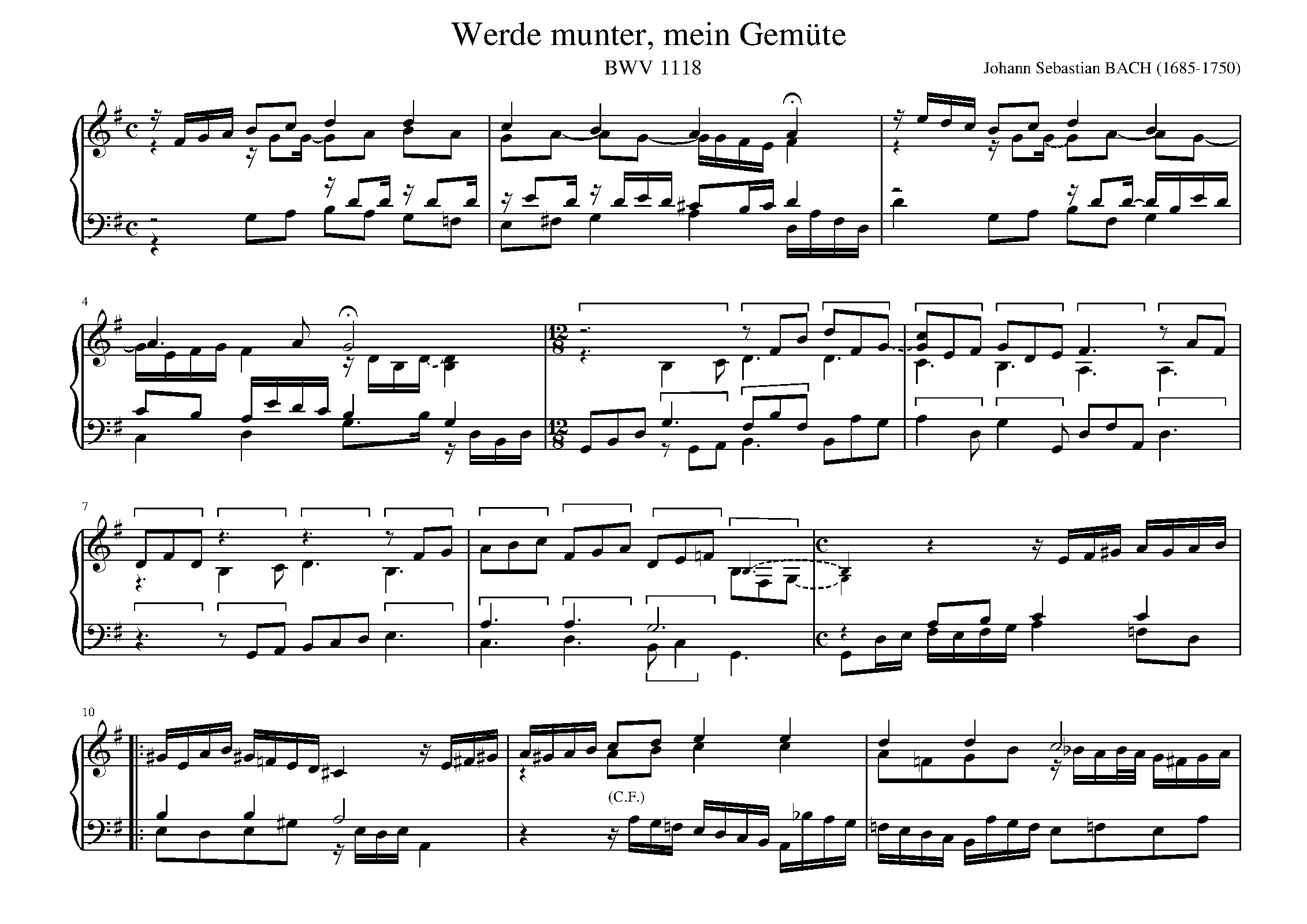 Werde munter, mein Gemüte, BWV 1118 (Bach, Johann Sebastian) IMSLP