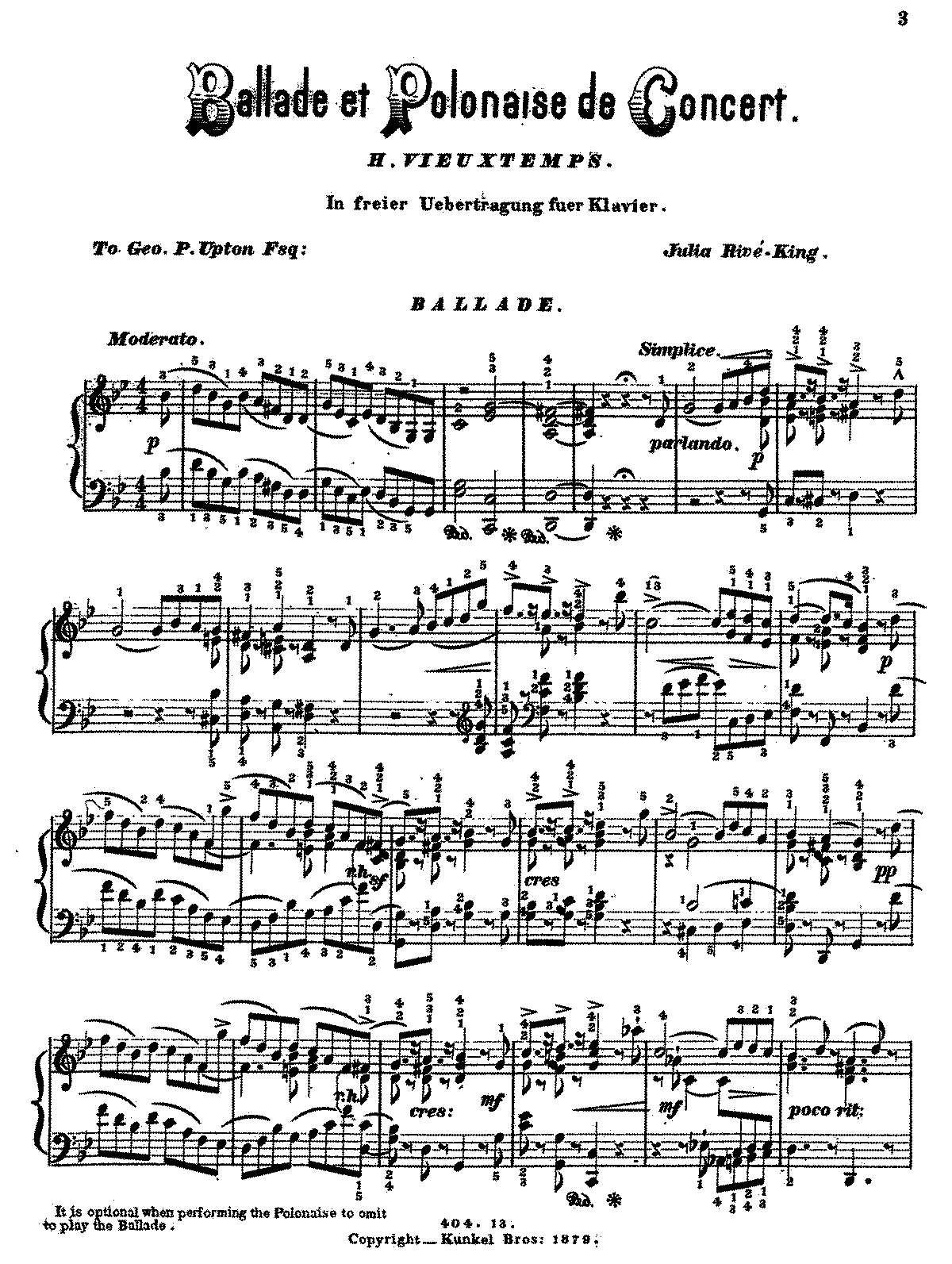Вьетан Баллада и Полонез Ноты для скрипки