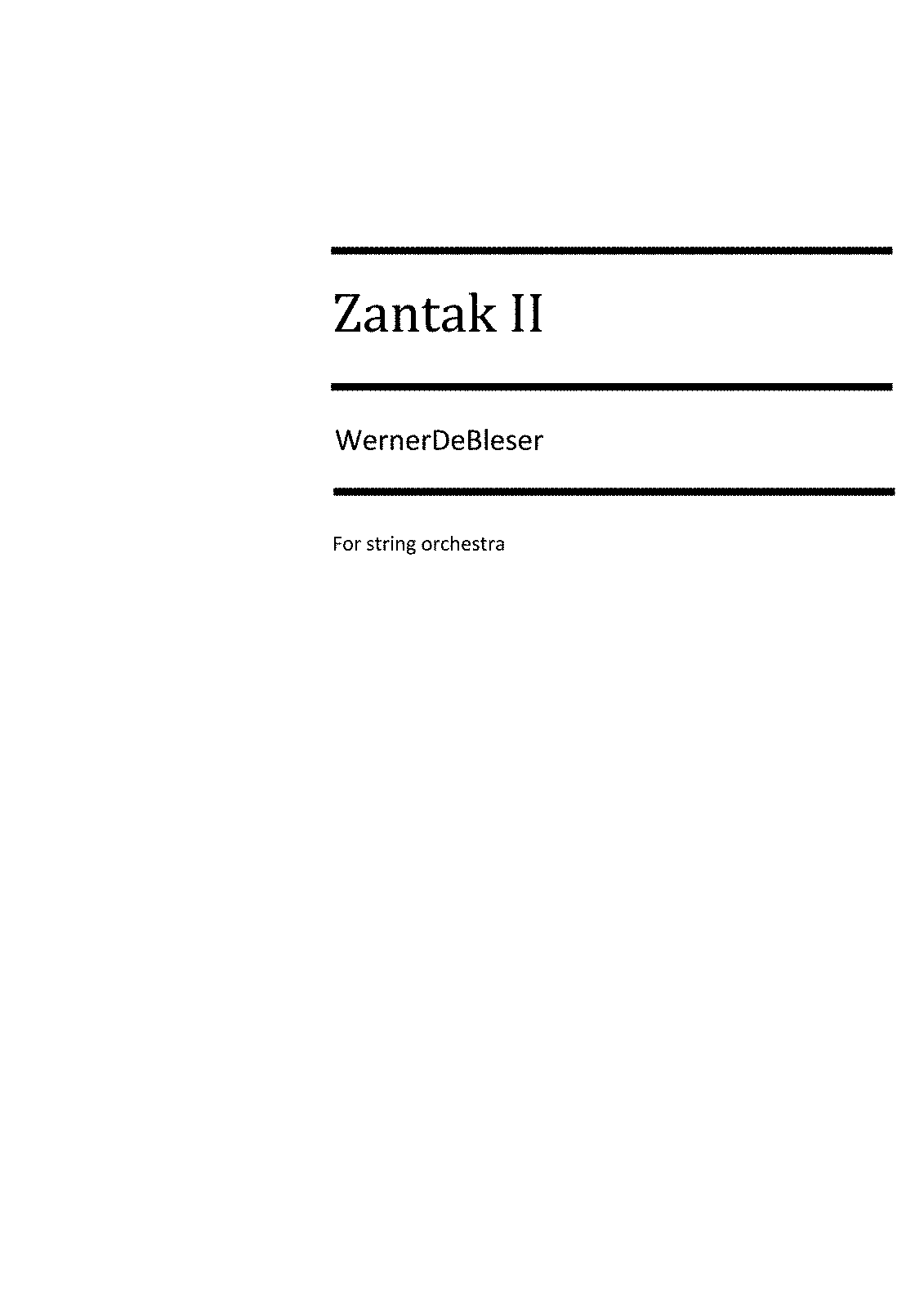 Zantak II (De Bleser, Werner J.E.) - IMSLP