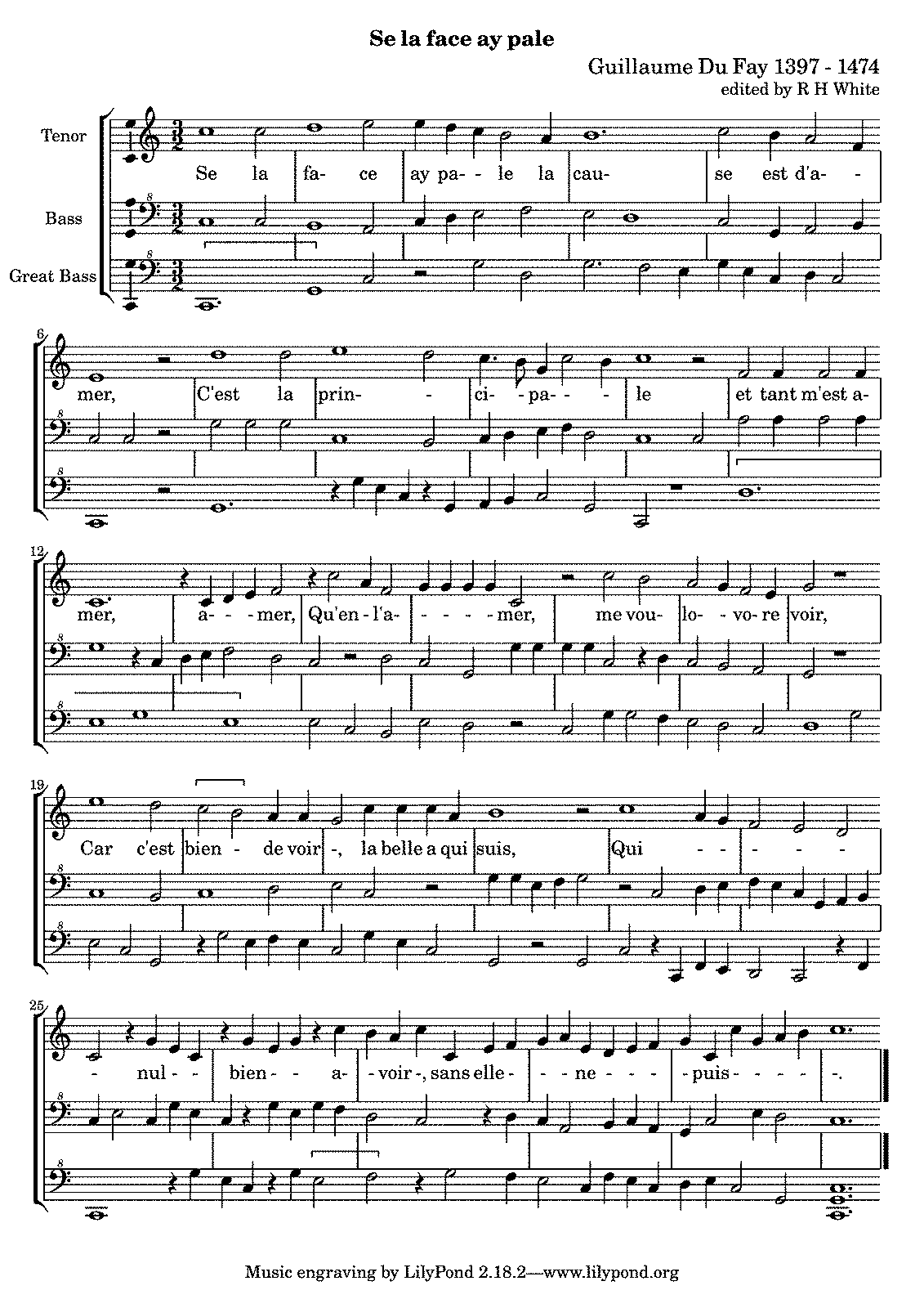 Se la face ay pale (Dufay, Guillaume) - IMSLP