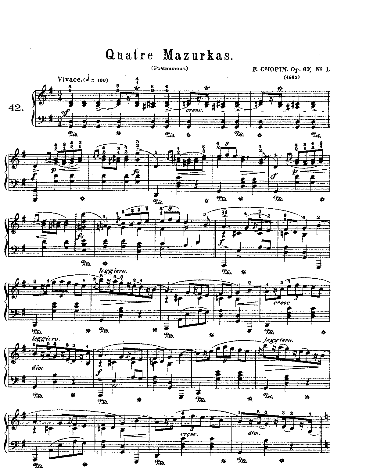 Mazurkas, Op.67 (Chopin, Frédéric) - IMSLP: Free Sheet Music PDF Download