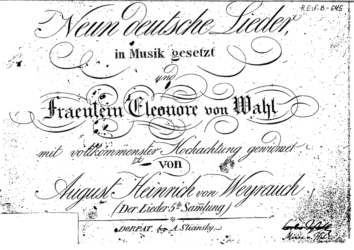 9 Deutsche Lieder, Sammlung 5 (Weyrauch, August Heinrich von) IMSLP