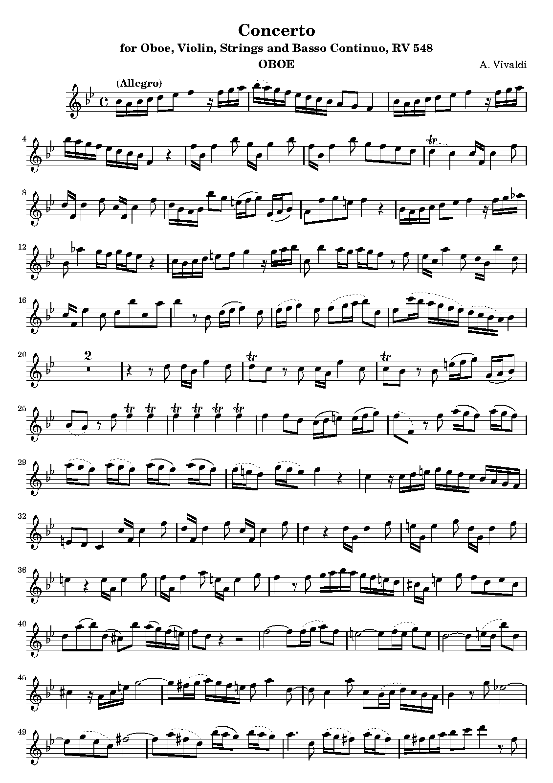 Concerto for Oboe and Violin in B-flat major