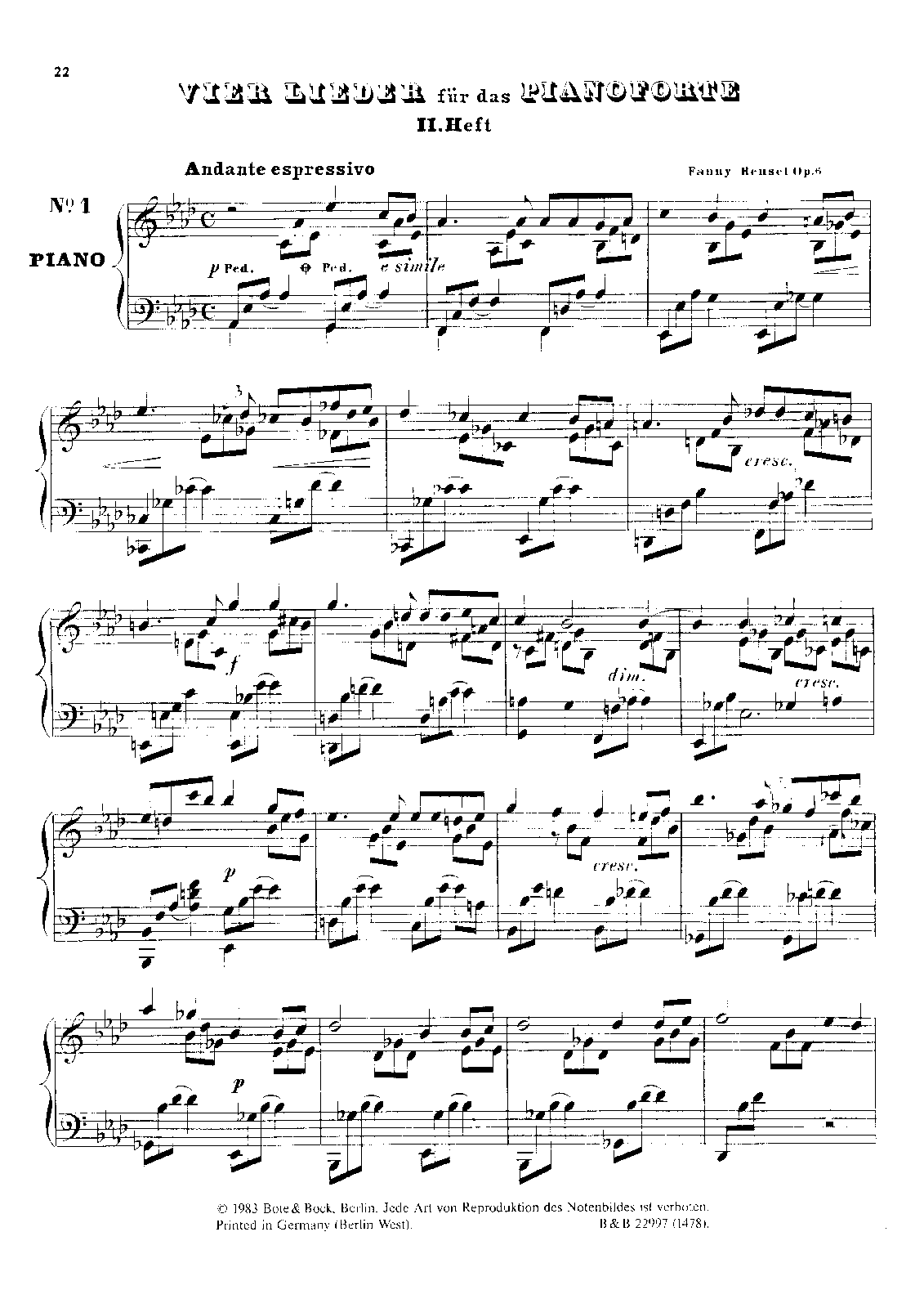 4 Lieder for Piano