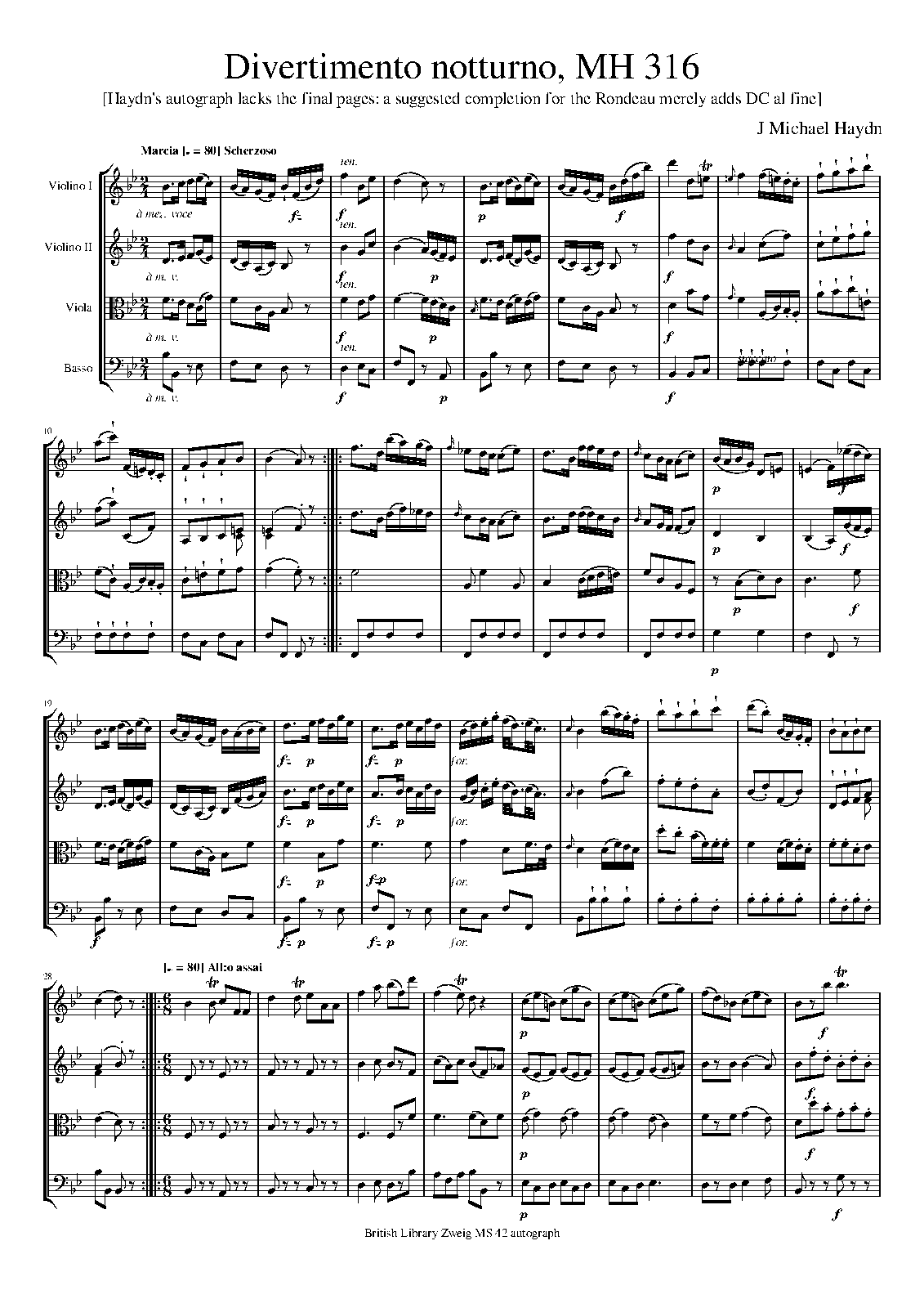 String Quartet in Bflat major, MH 316 (Haydn, Michael) IMSLP