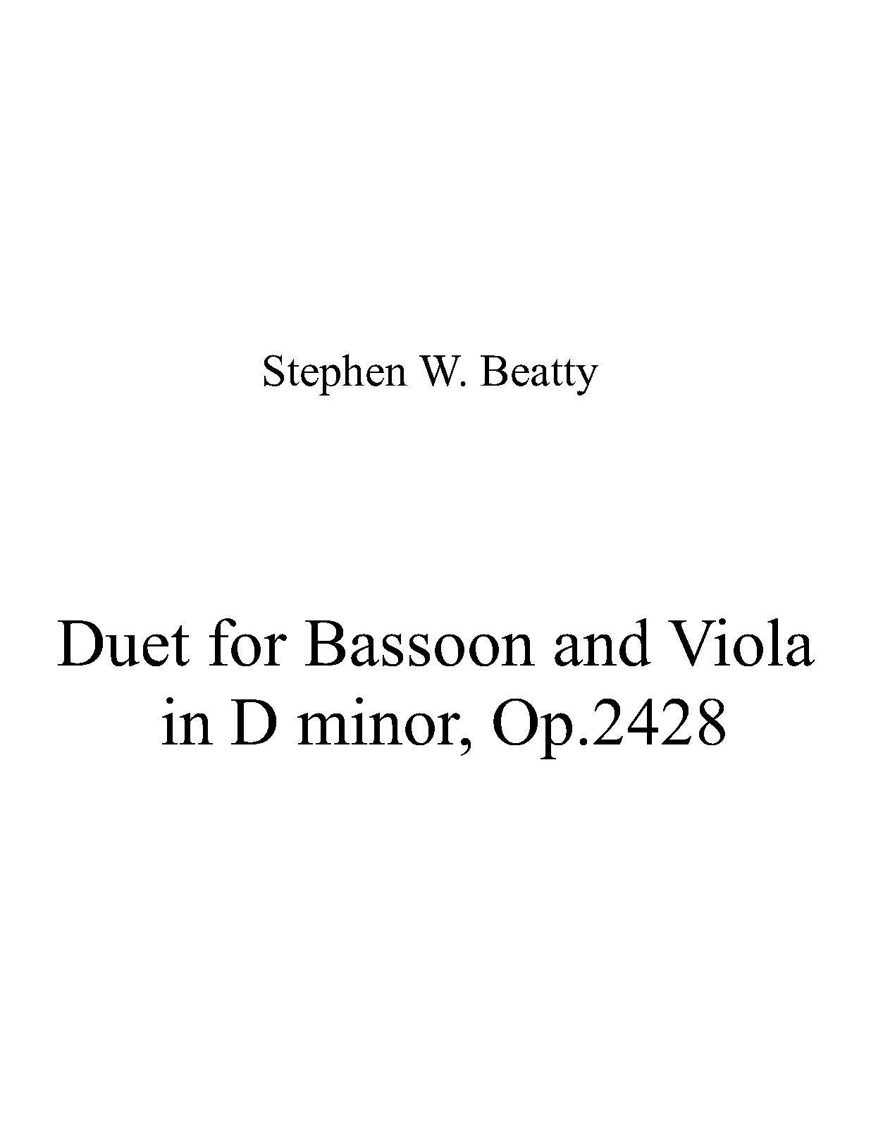 Duet for Bassoon and Viola in D minor, Op.2428 (Beatty, Stephen W.) IMSLP