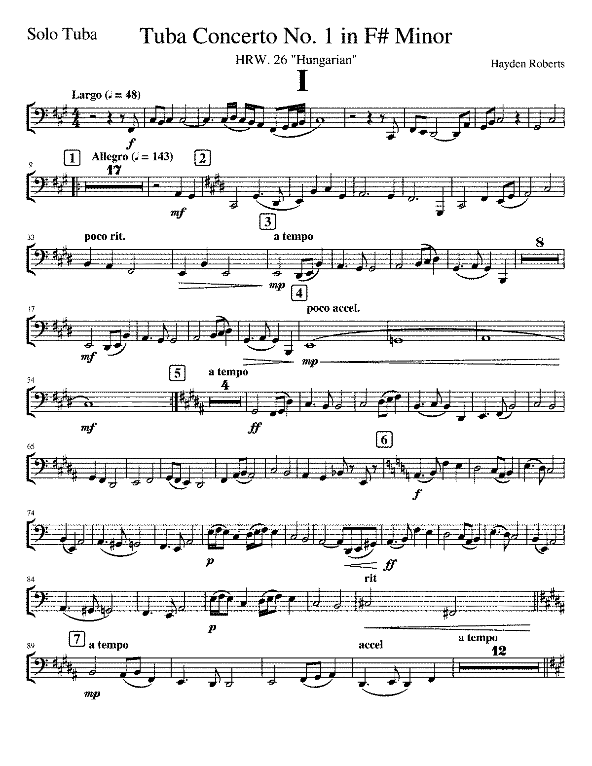 Tuba Concerto No.1 in F-sharp minor (Roberts, Hayden) - IMSLP