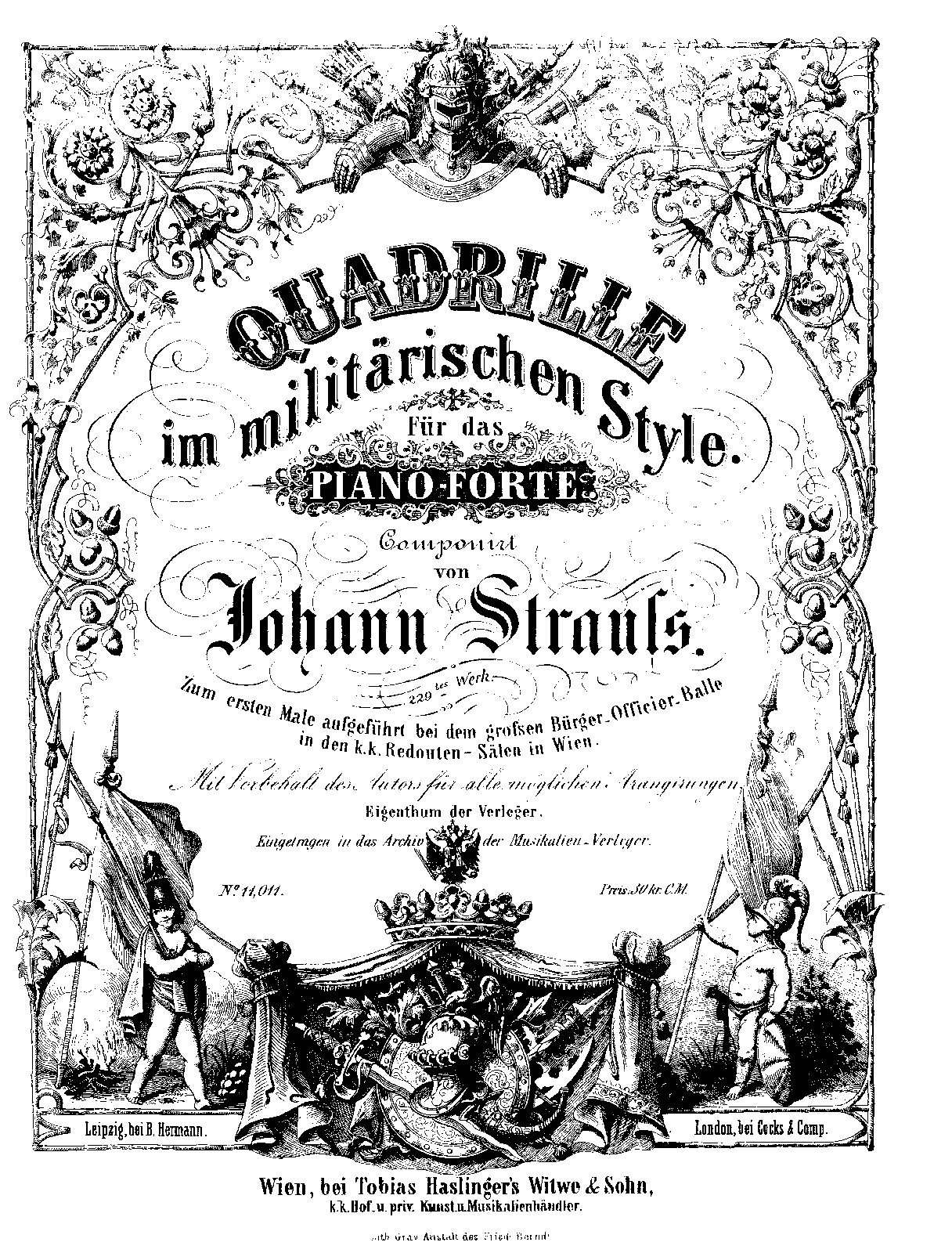 Quadrille im militärischen Style, Op.229