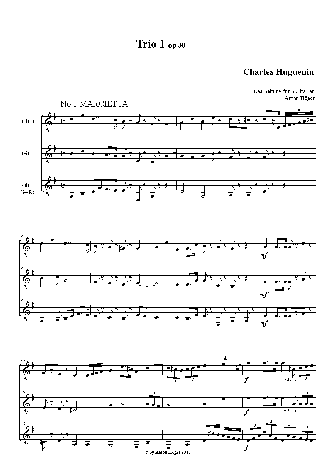 Trio for Oboe, and Bassoon No.1, Op.30 (Huguenin, Charles) IMSLP