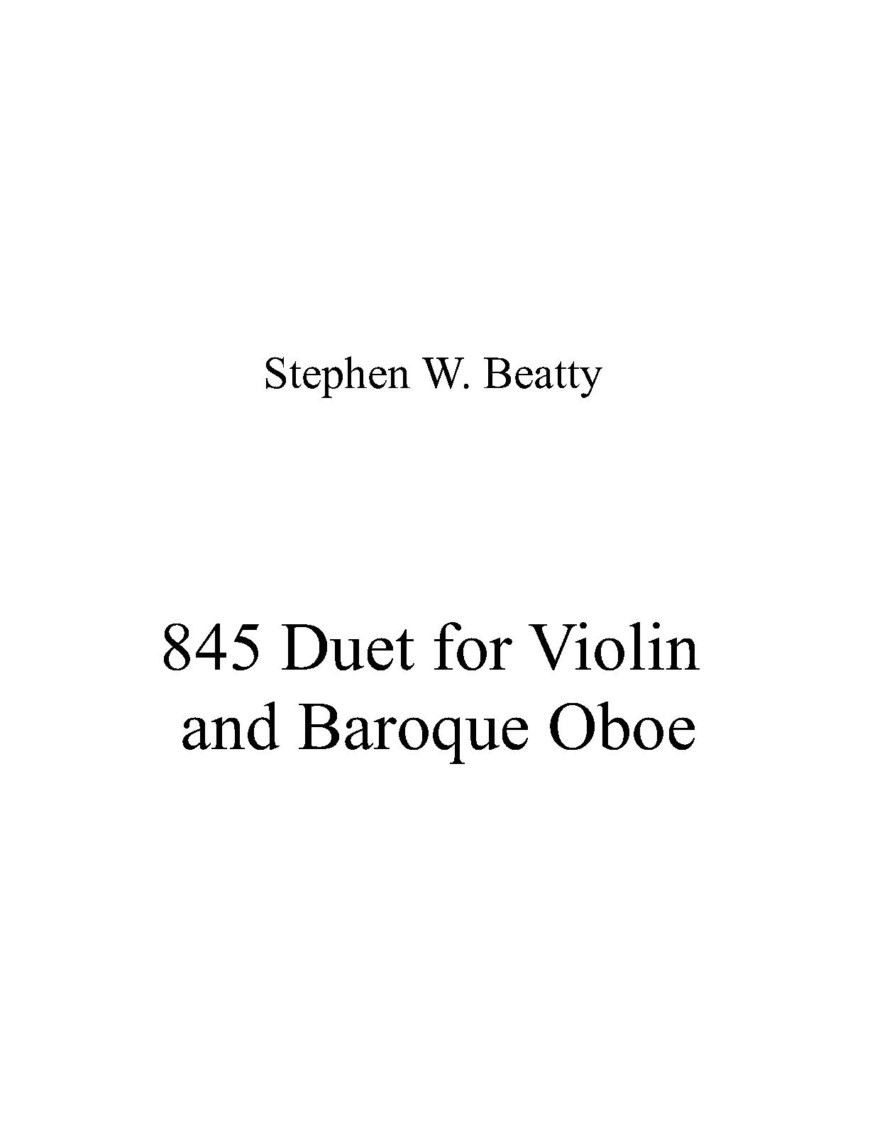 Duet for Baroque Oboe and Violin, Op.845 (Beatty, Stephen W.) IMSLP