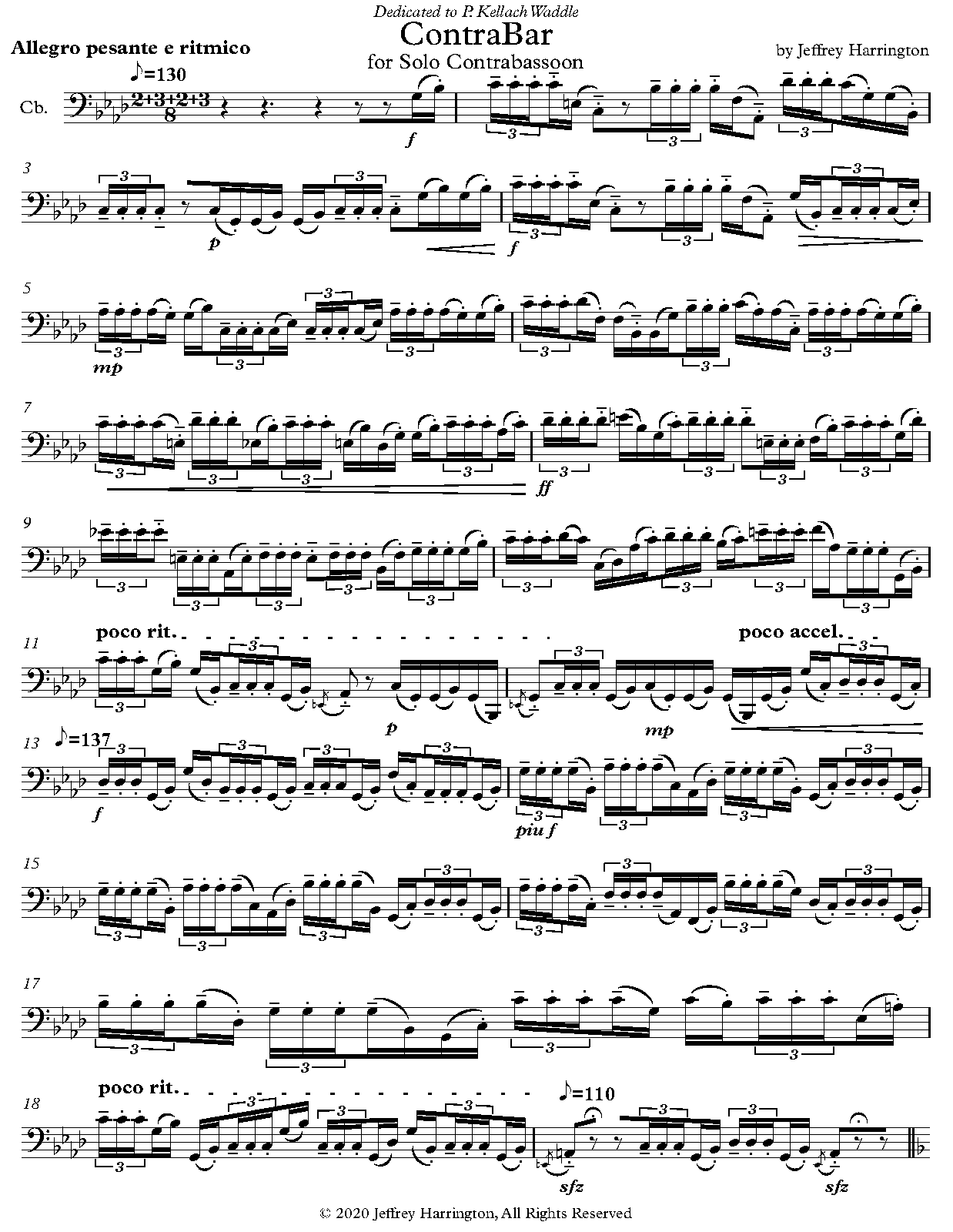 ContraBar for Solo Contrabassoon (Harrington, Jeffrey Michael) IMSLP