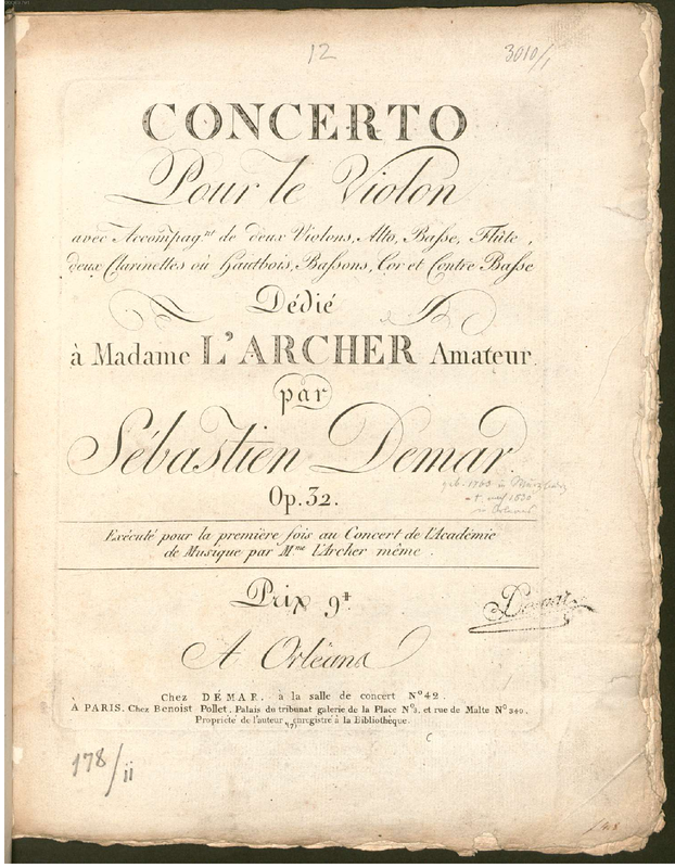 Violin Concerto in D major, Op.32 (Demar, Sébastien) IMSLP