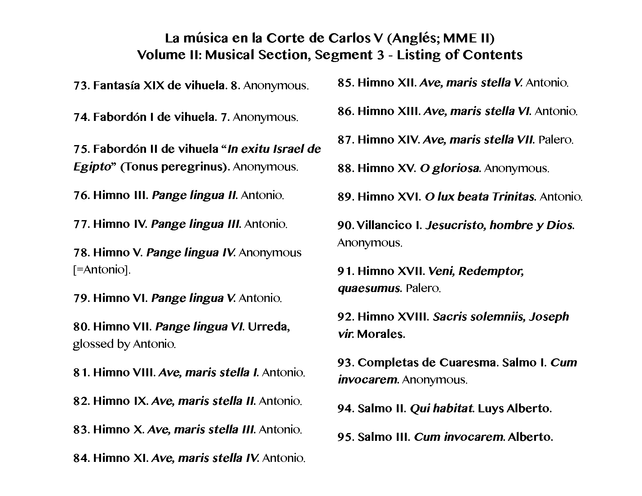File:PMLP392363-La música en la Corte de Carlos V (Anglés), MME II, Vol. 2, musical score only, segment 3, listing of contents.pdf