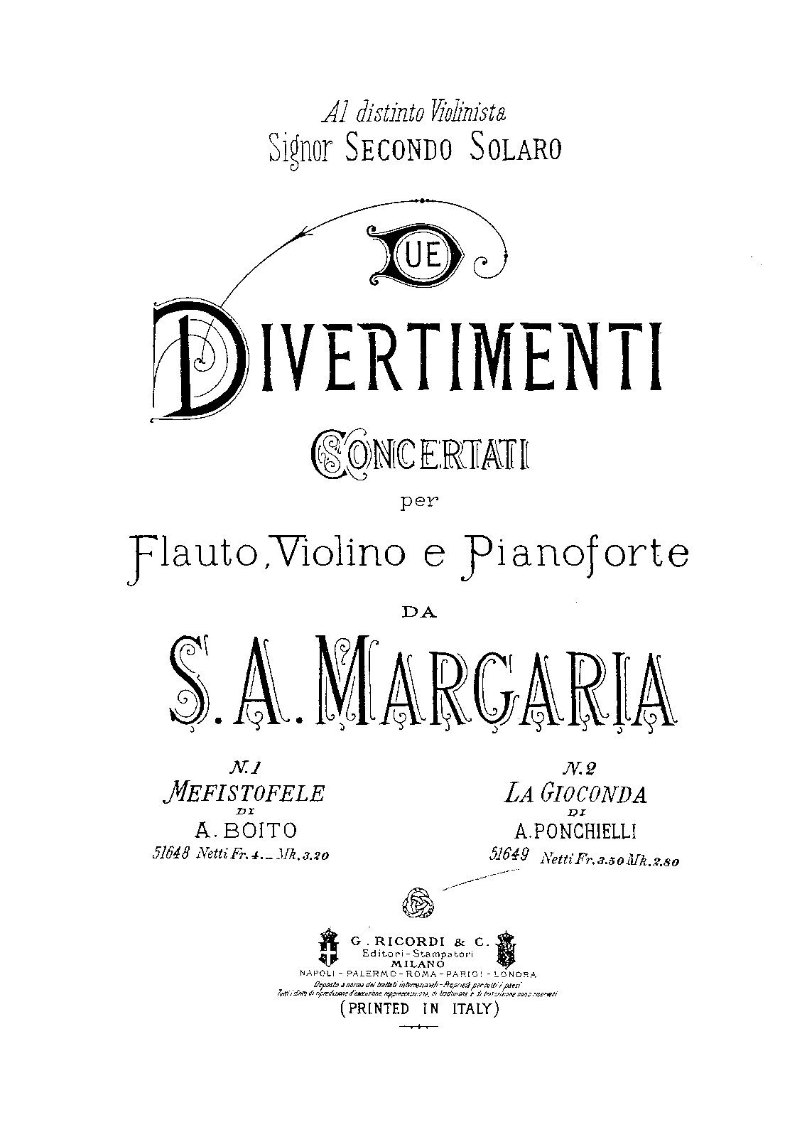 Due Divertimenti Concertati