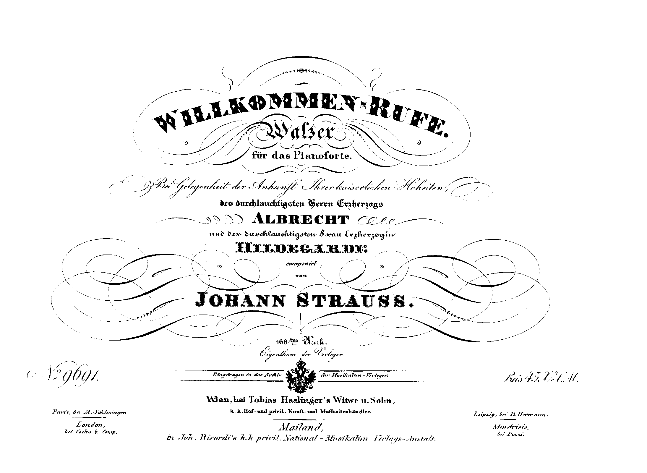 Willkommen-Rufe, Op.168