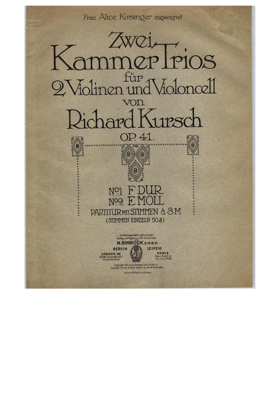 2 Chamber Trios for 2 Violins and Cello