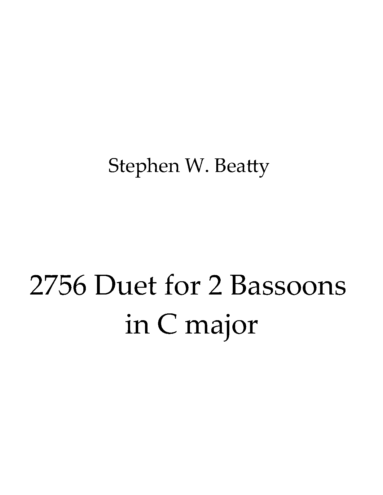 Duet for 2 Bassoons in C major, Op.2756 (Beatty, Stephen W.) IMSLP