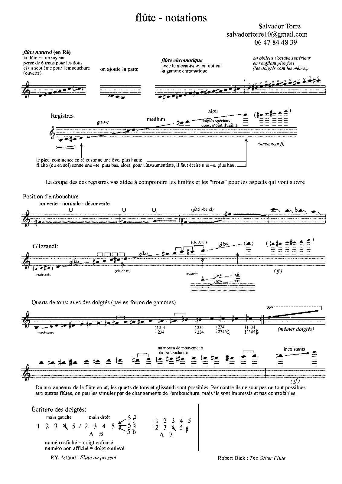 Flute Notation (Torre, Salvador) - IMSLP