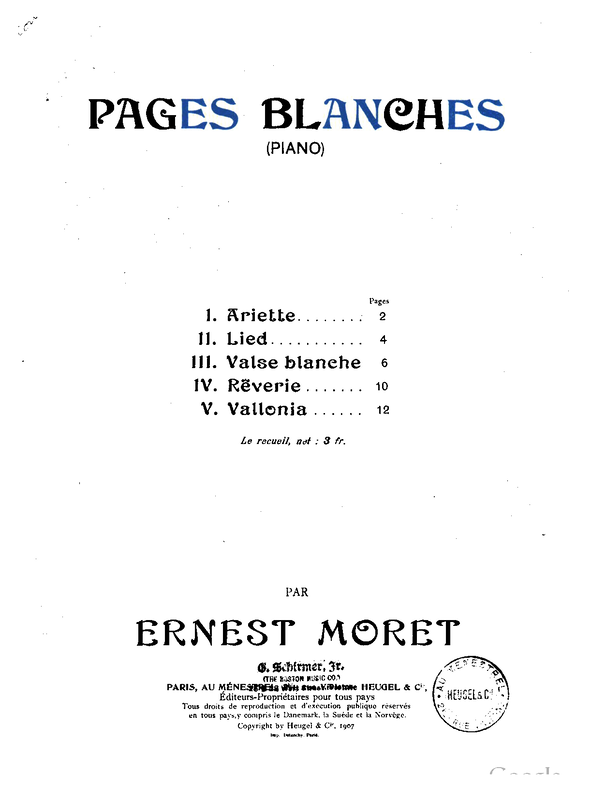 Pages blanches (Moret, Ernest) IMSLP