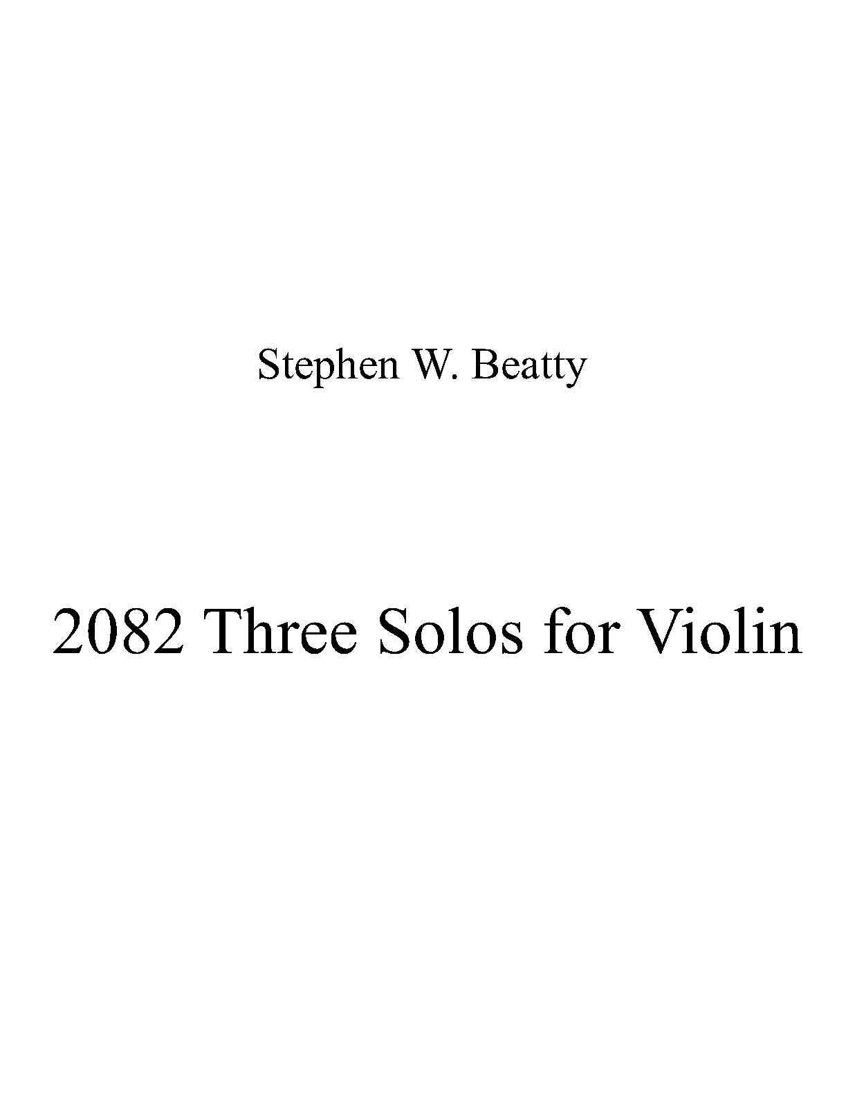 Three Solos for Violin