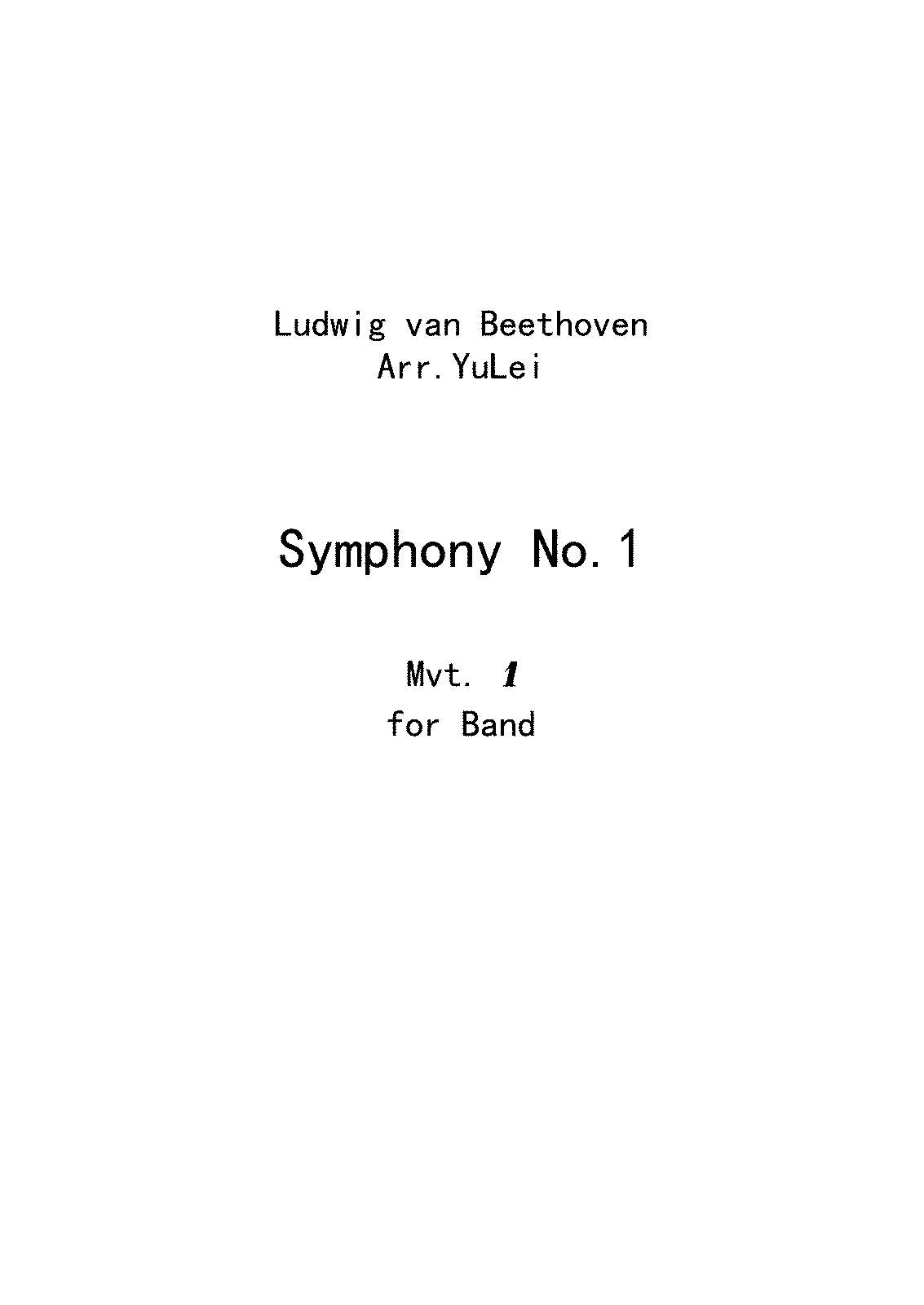 Symphony No.1, Op.21 (Beethoven, Ludwig Van) - IMSLP: Free Sheet Music ...