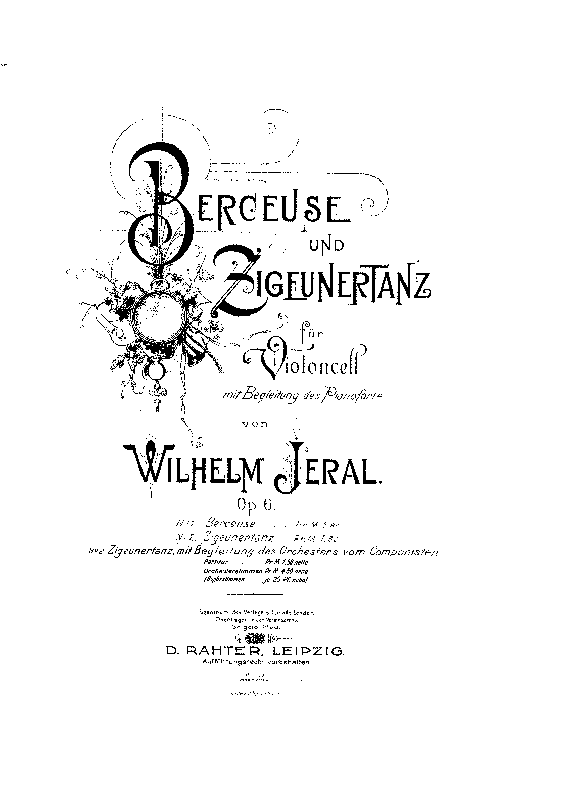 Berceuse und Zigeunertanz, Op.6 (Jeral, Wilhelm) - IMSLP
