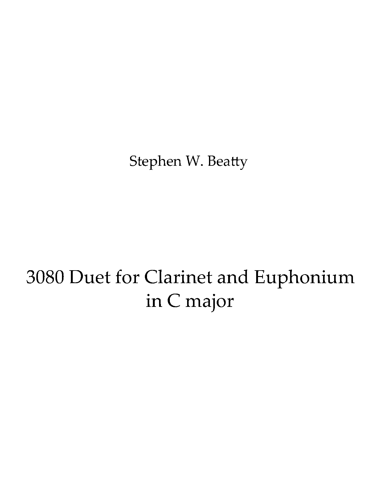 Duet for and Euphonium in C major, Op.3080 (Beatty, Stephen W