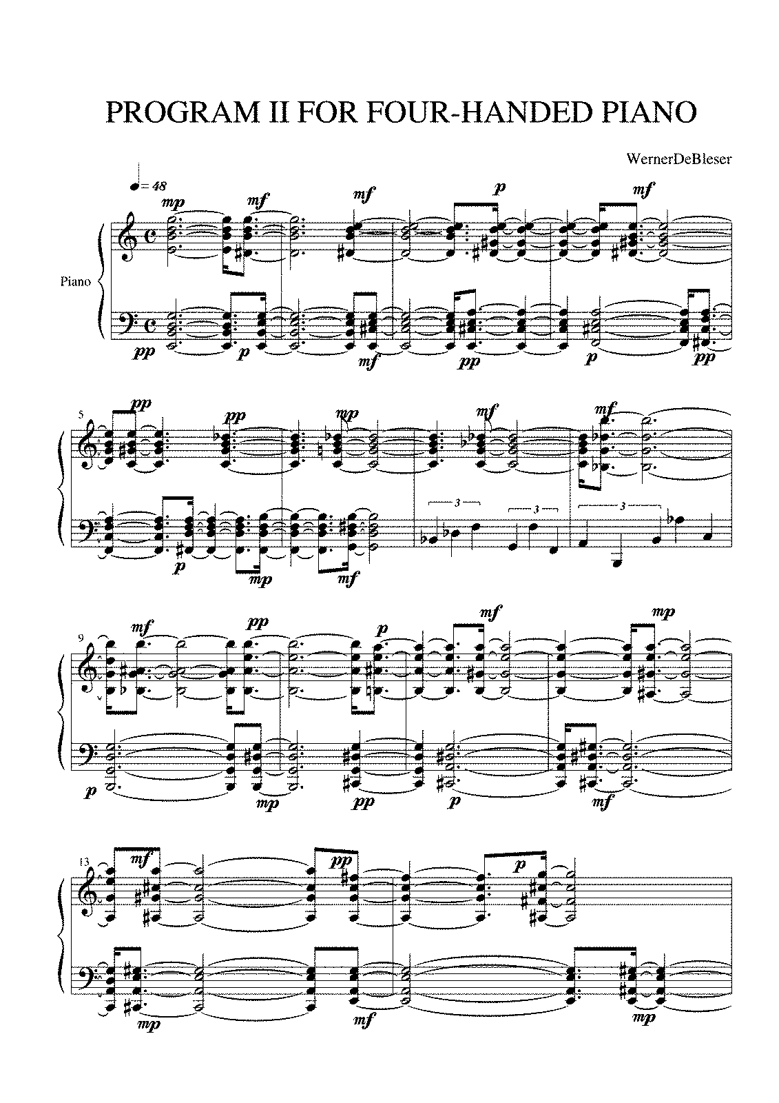 Program II For Four-handed Piano (De Bleser, Werner J.E.) - IMSLP