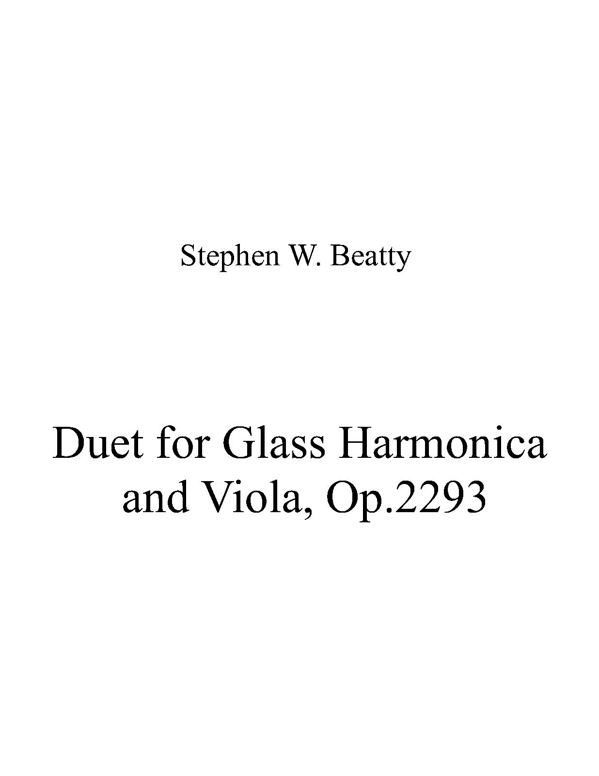 Duet for Glass Harmonica and Viola, Op.2293 (Beatty, Stephen W.) IMSLP