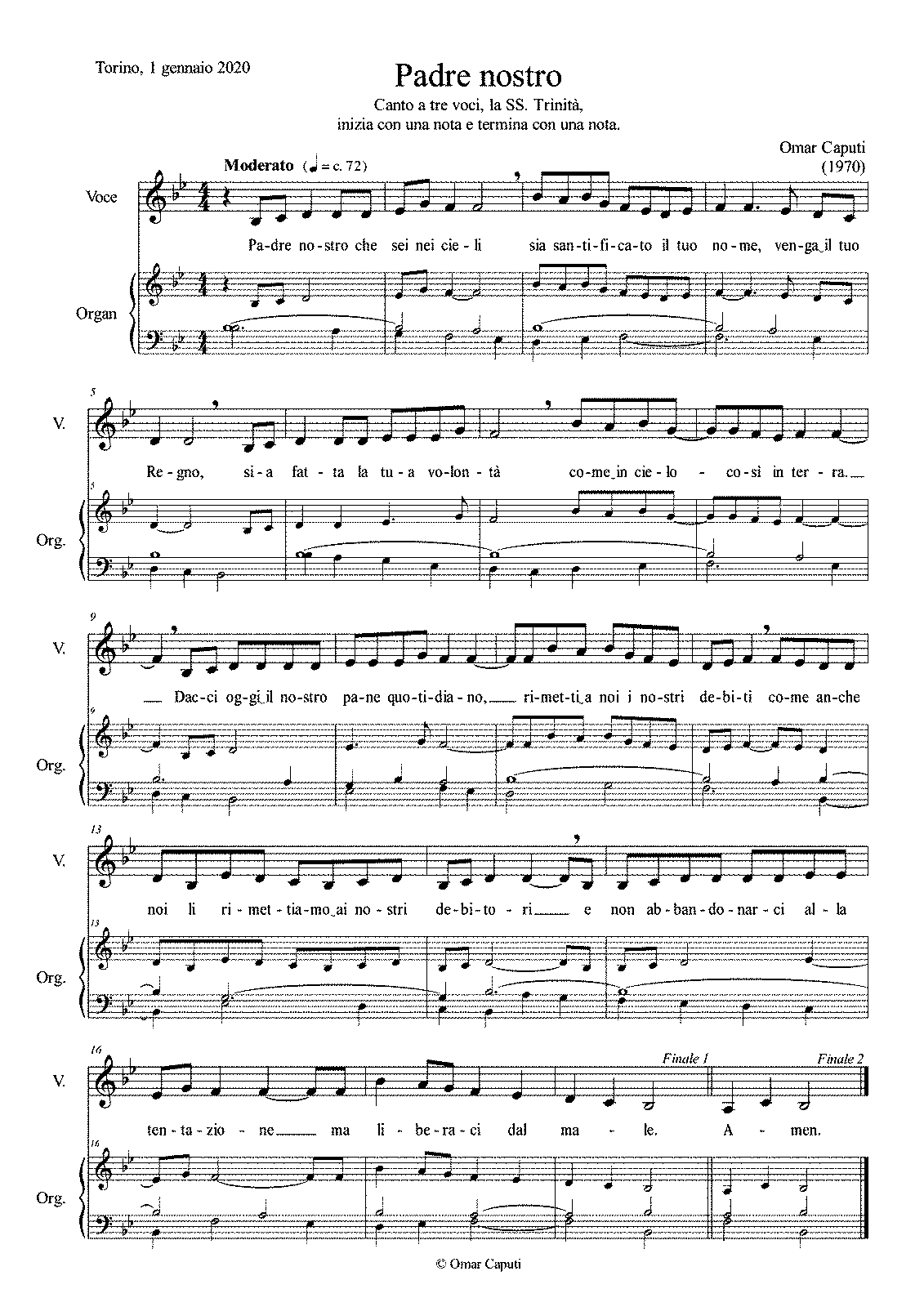 Padre nostro che sei nei cieli, Op.31 (Caputi, Omar) - IMSLP