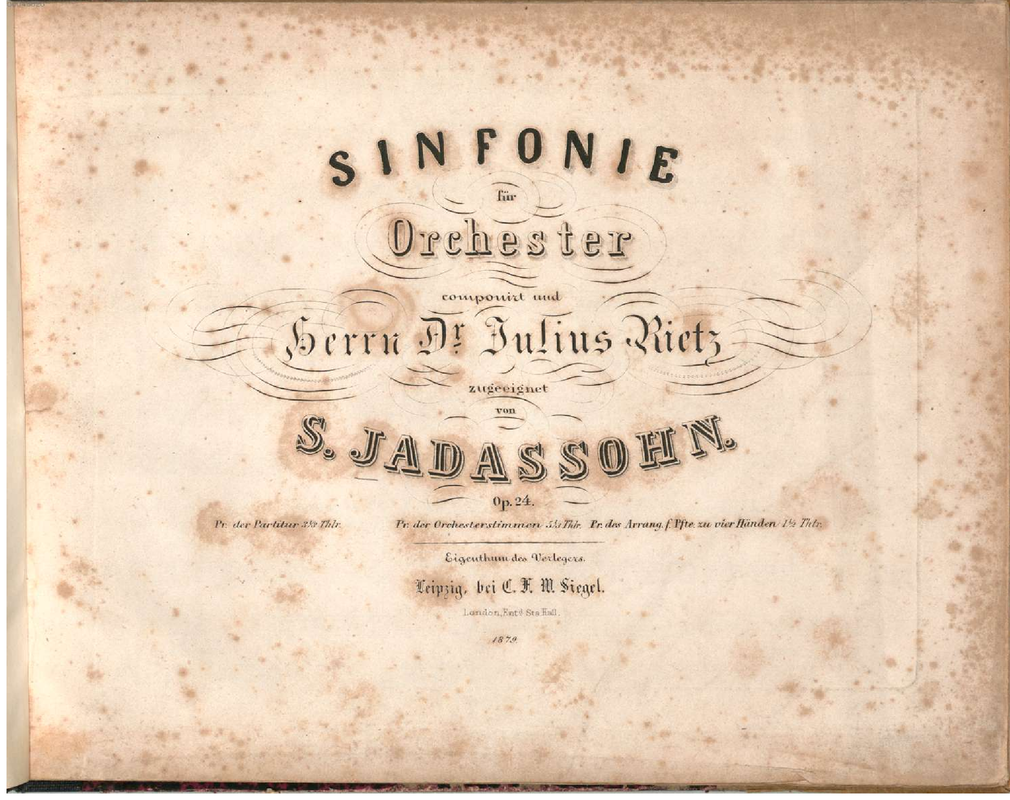 Symphony No.1, Op.24 (Jadassohn, Salomon) IMSLP