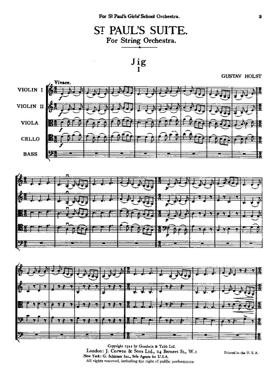 St. Paul's Suite, Op.29 No.2 (Holst, Gustav) IMSLP Free Sheet Music